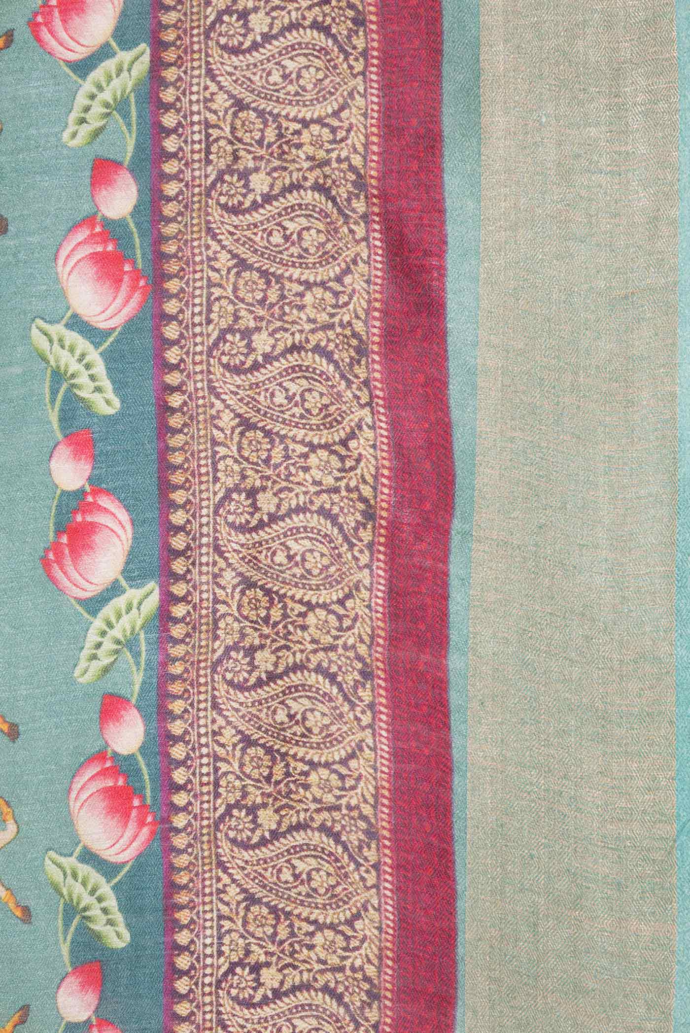 Green Dual Tone Tussar Saree - Image 3