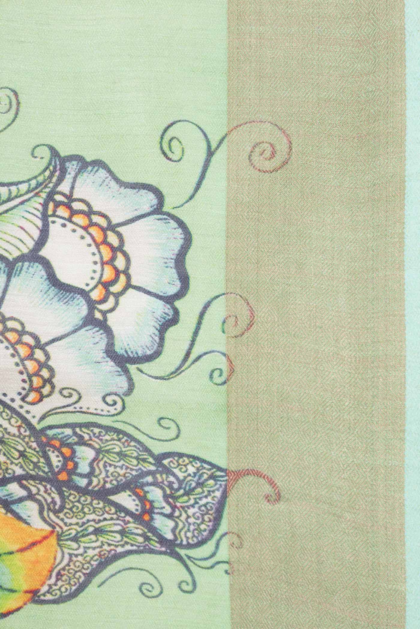 Green Dual Tone Tussar Saree - Image 3