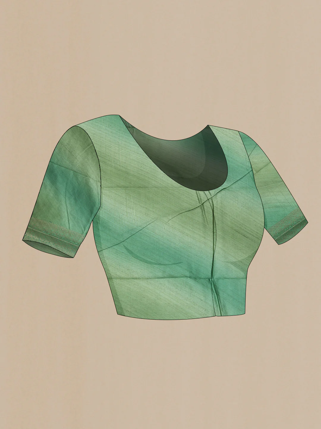 Sage Green Banarasi Raw Silk Saree - Image 4