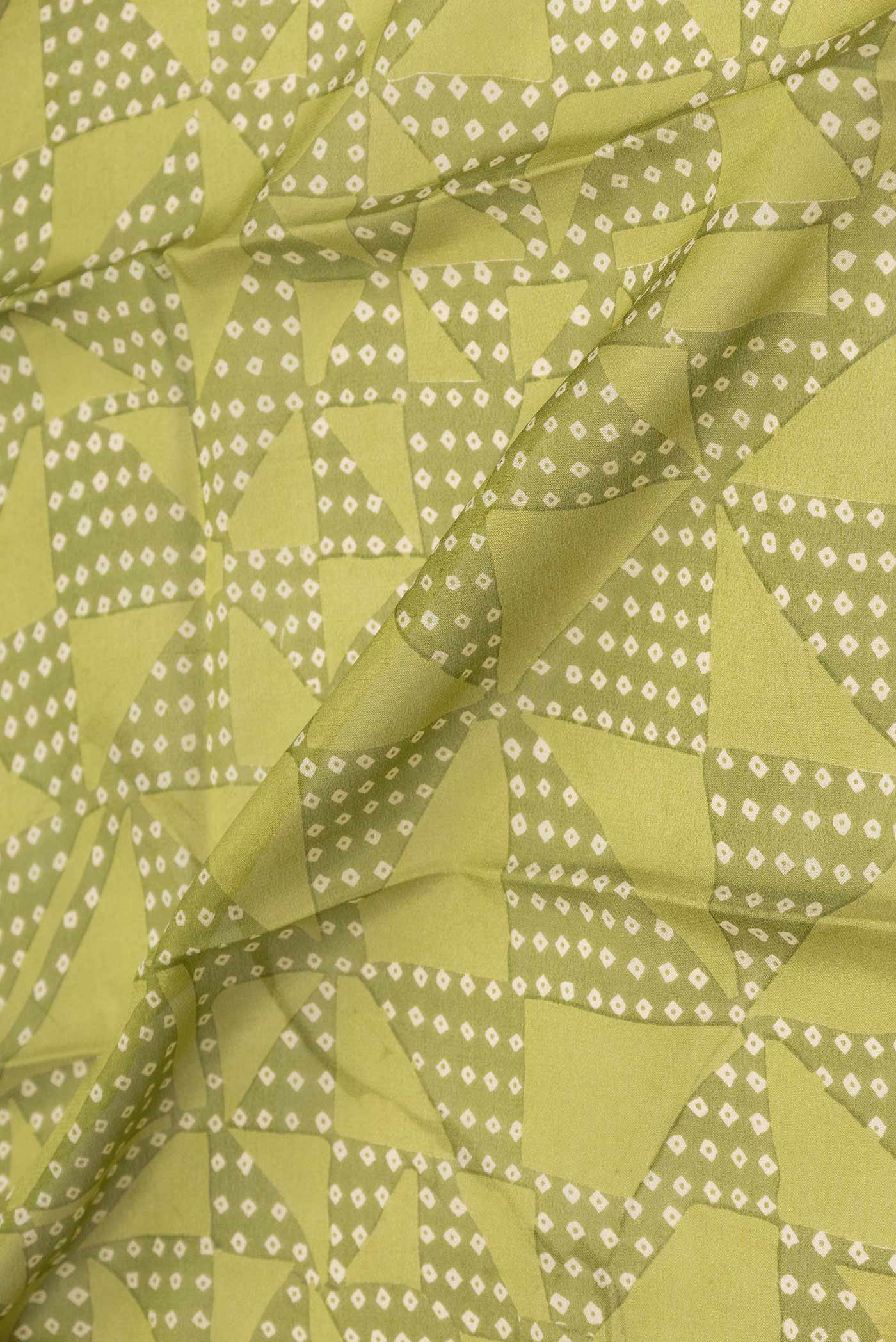 Green Mysore Crepe Saree - Image 2