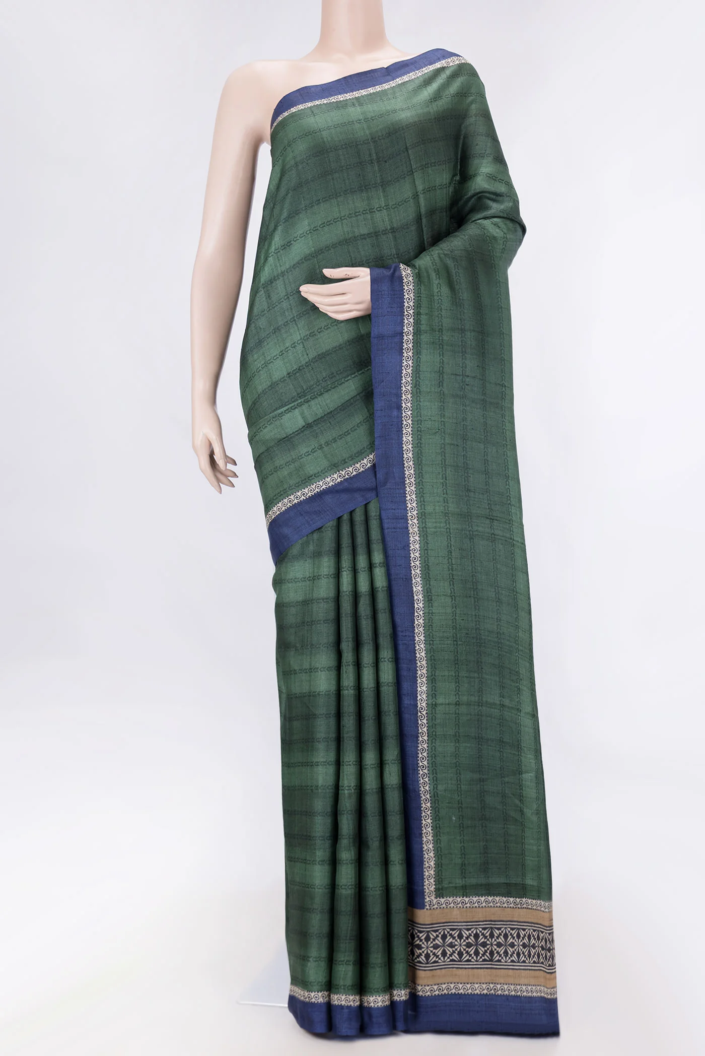 Green Dual Tone Tussar Silk Saree