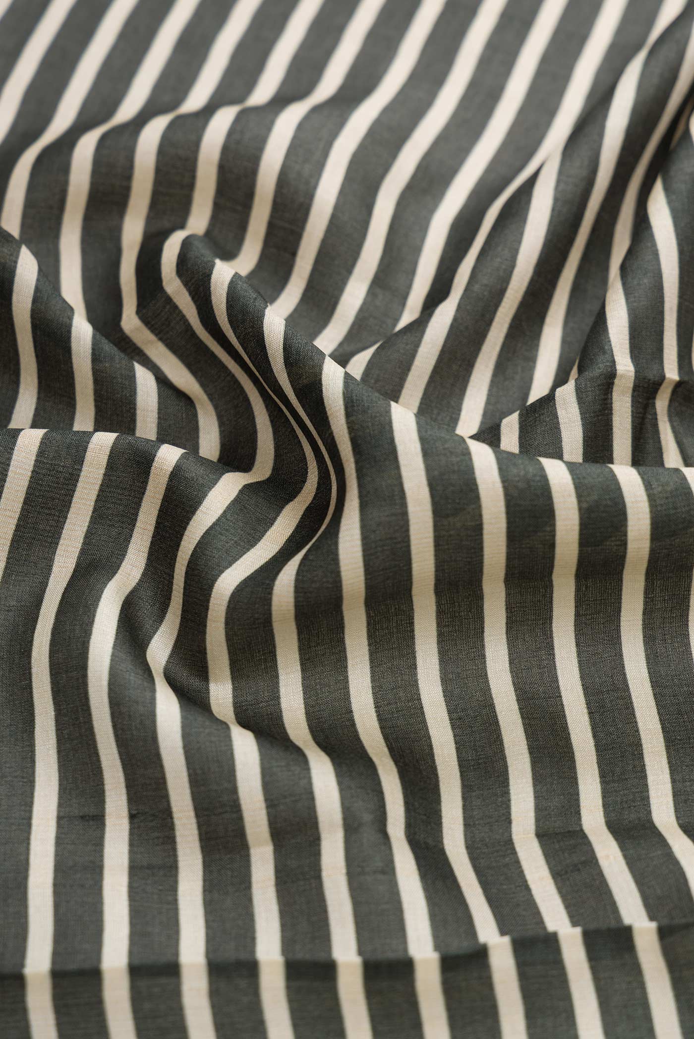 Black Tussar Silk Saree - Image 2