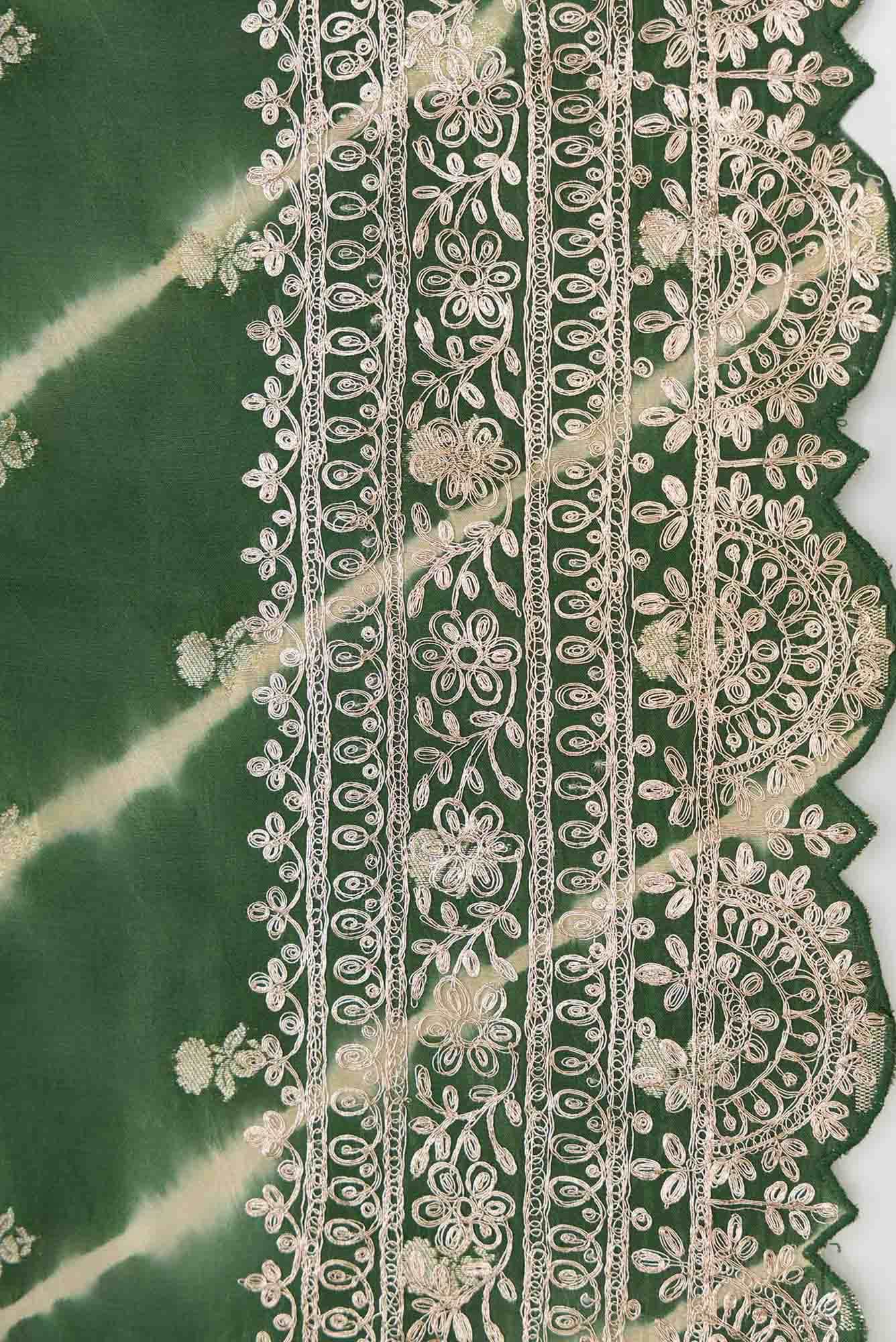 Green Dual Tone Tussar Silk Saree - Image 5