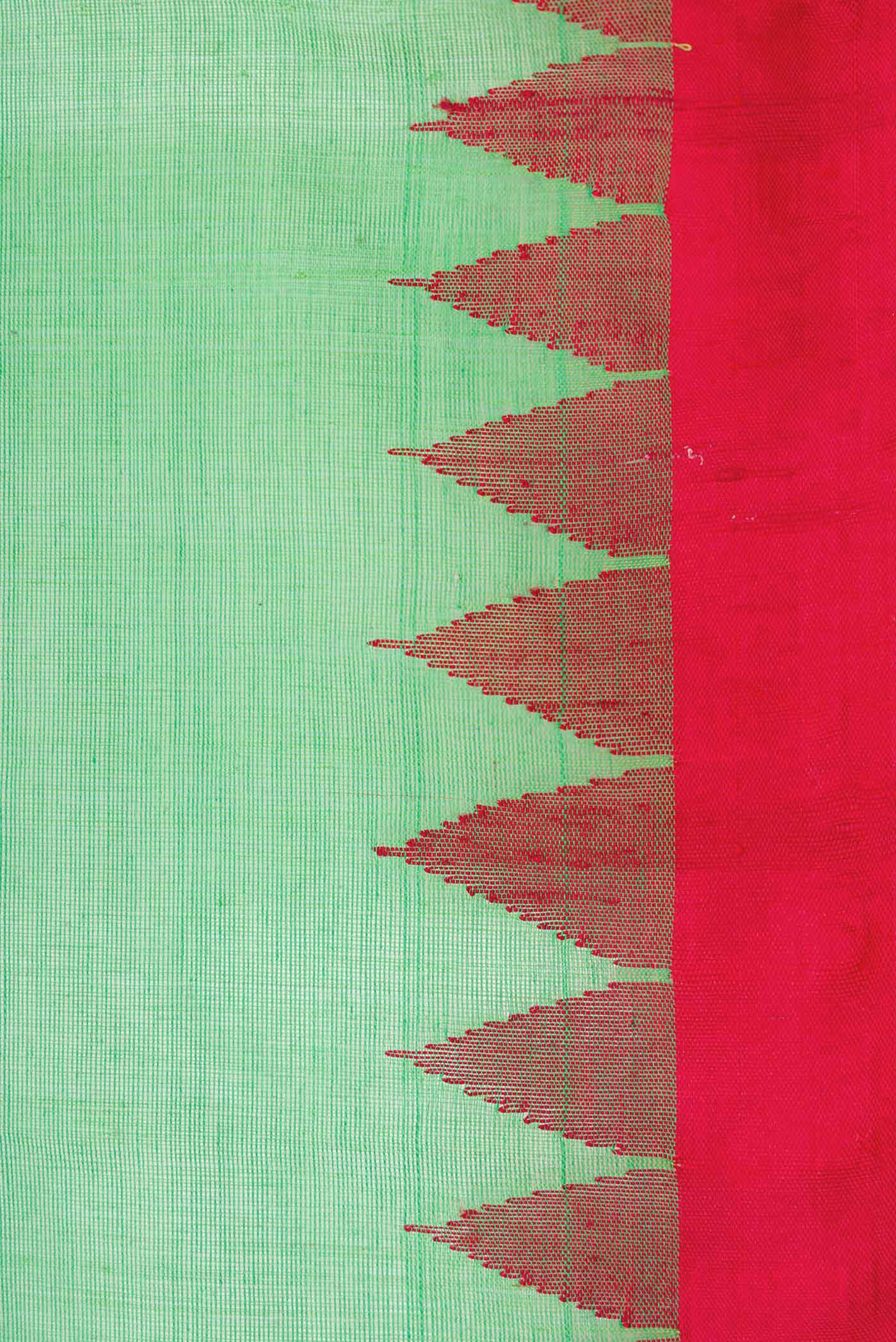 Green Dual Tone Uppada Cotton Saree - Image 3