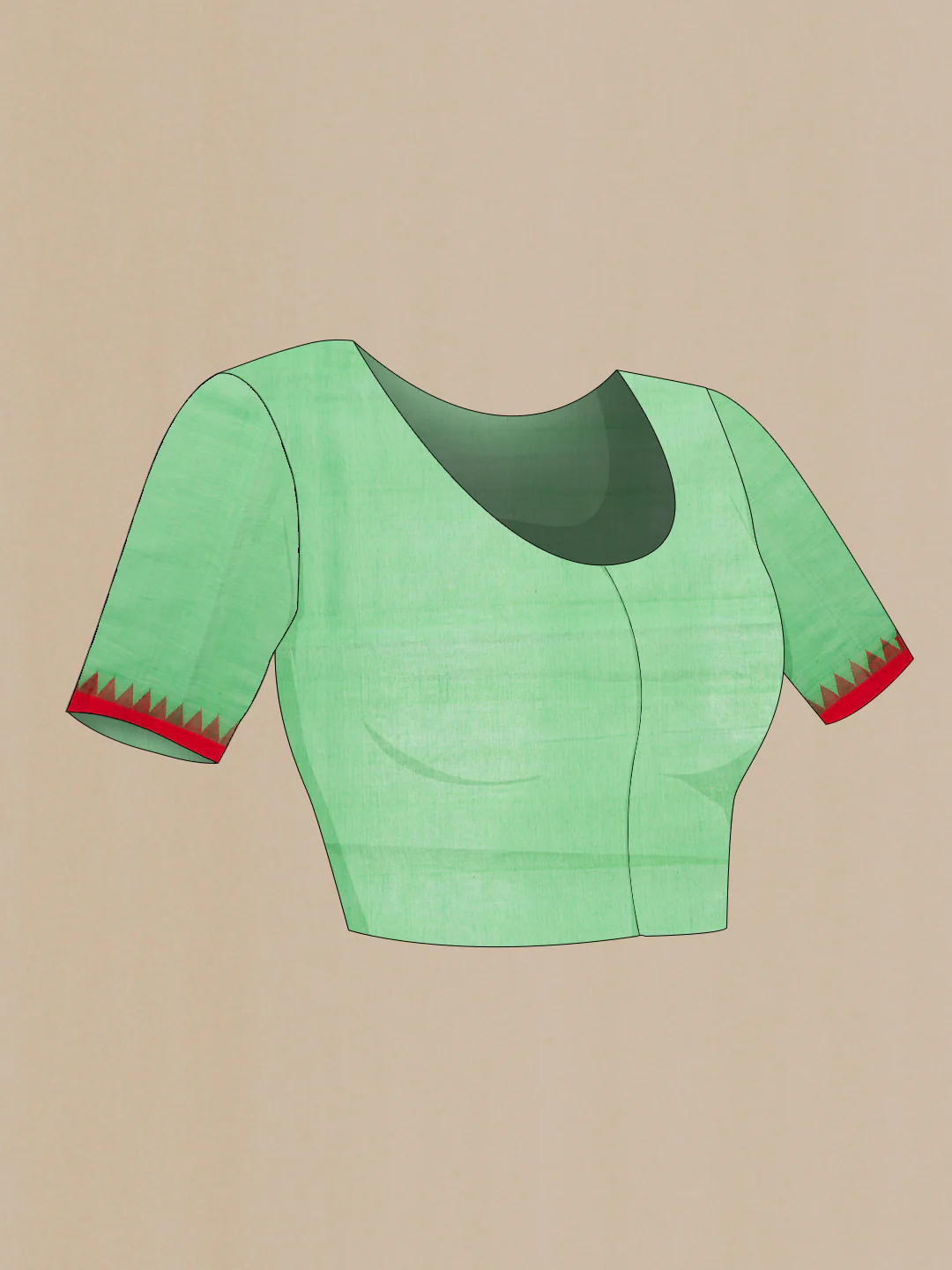 Green Dual Tone Uppada Cotton Saree - Image 5