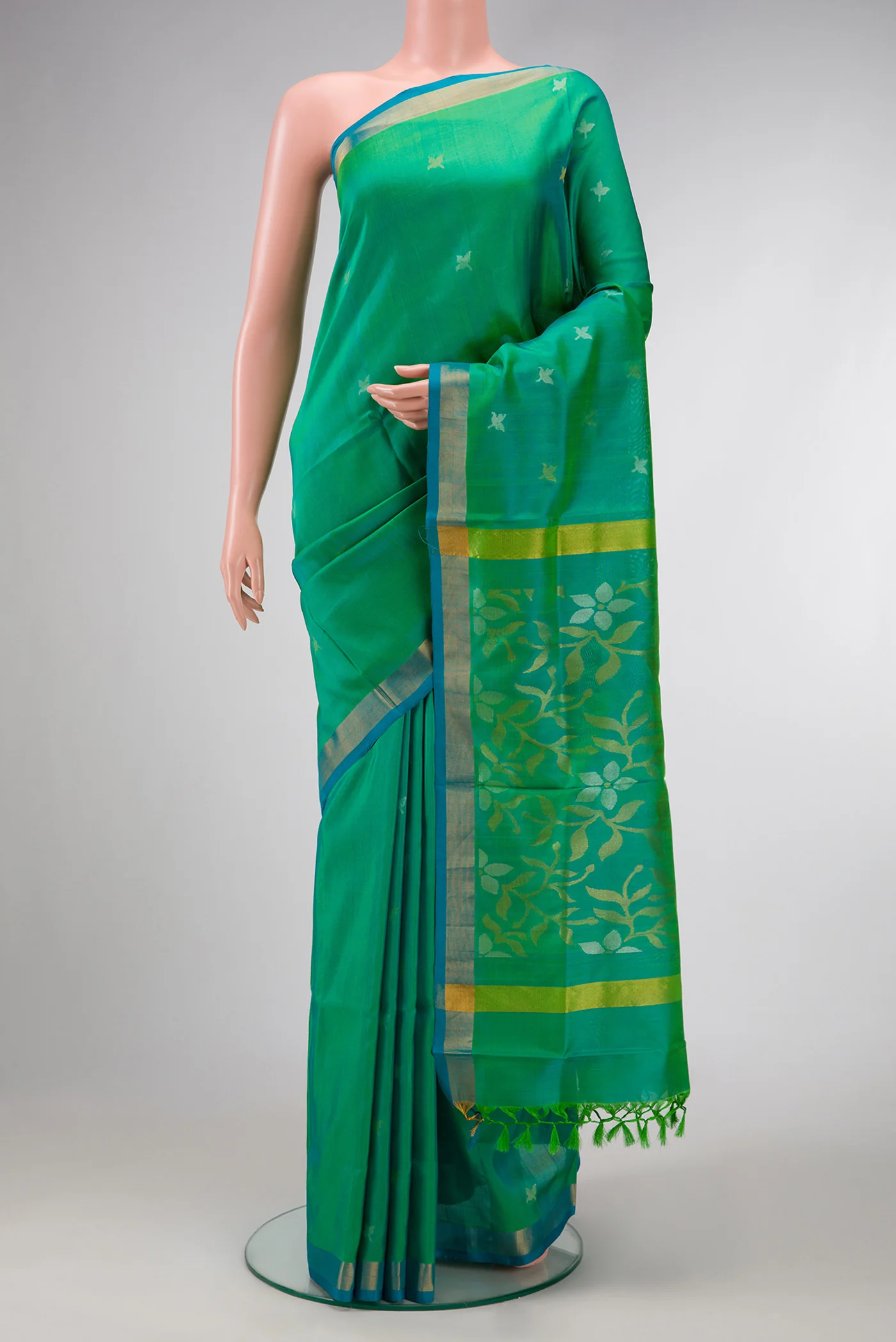 Green Dual Tone Uppada Silk Saree