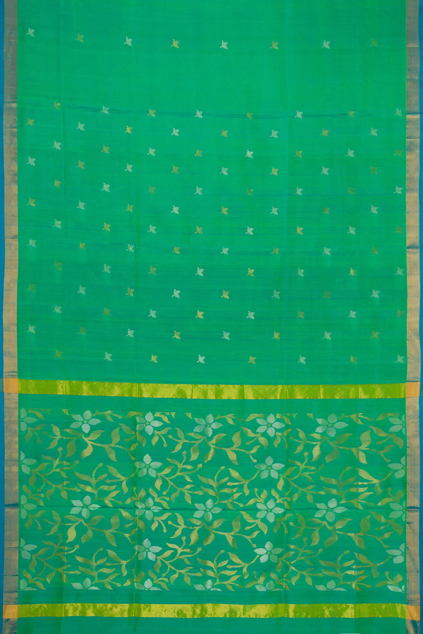 Green Dual Tone Uppada Silk Saree - Image 6