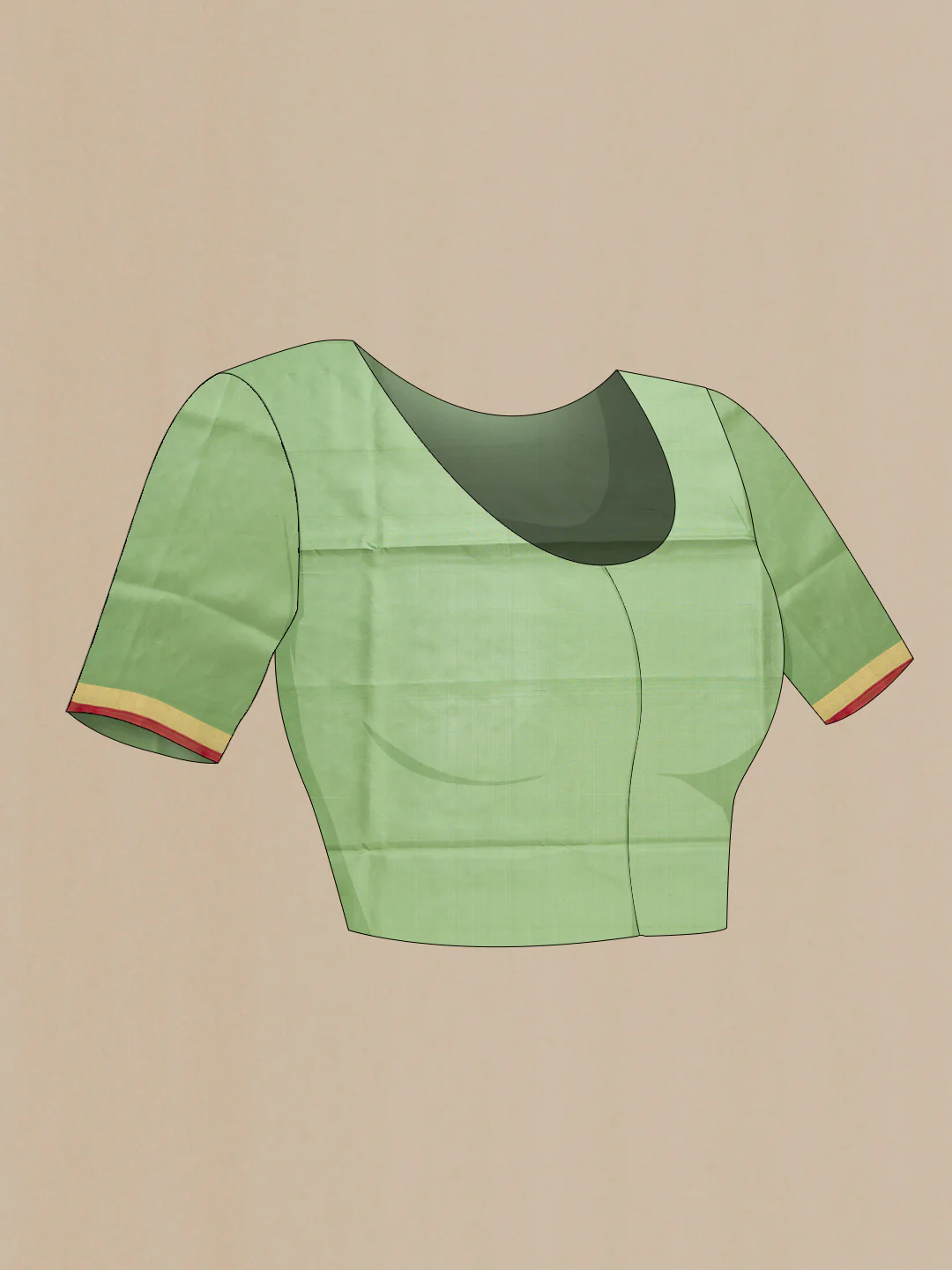Sage Green Uppada Silk Saree - Image 5