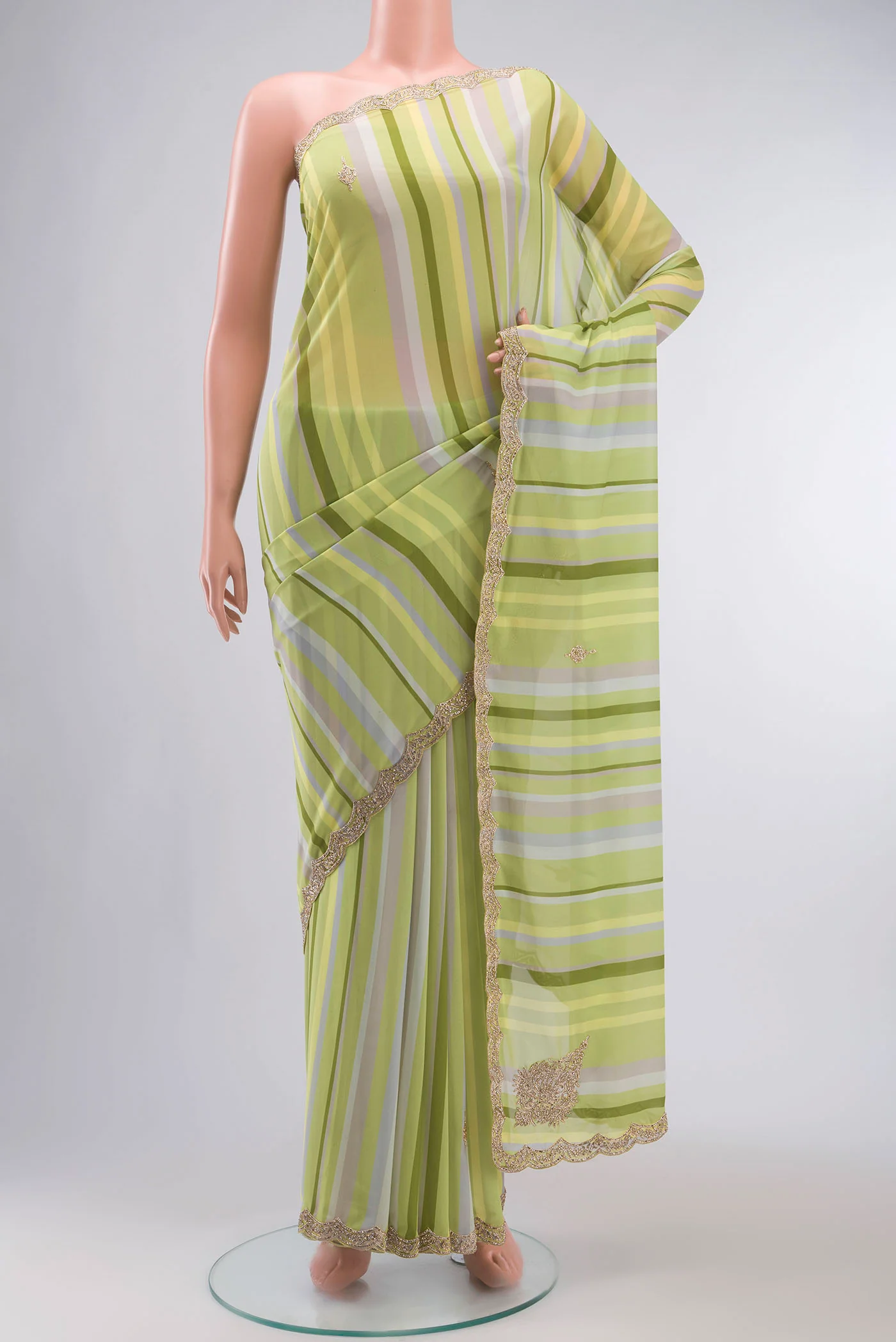 Green Georgette Saree