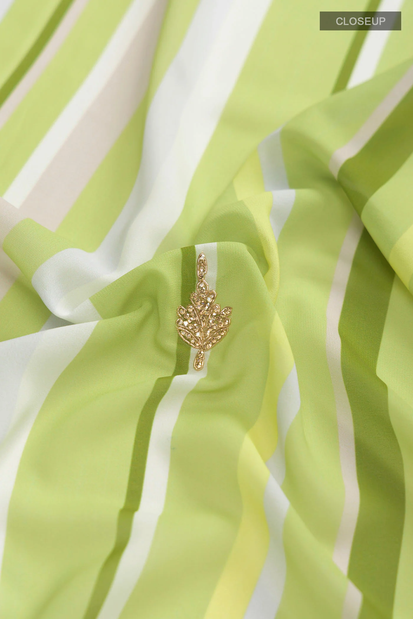 Green Georgette Saree - Image 2
