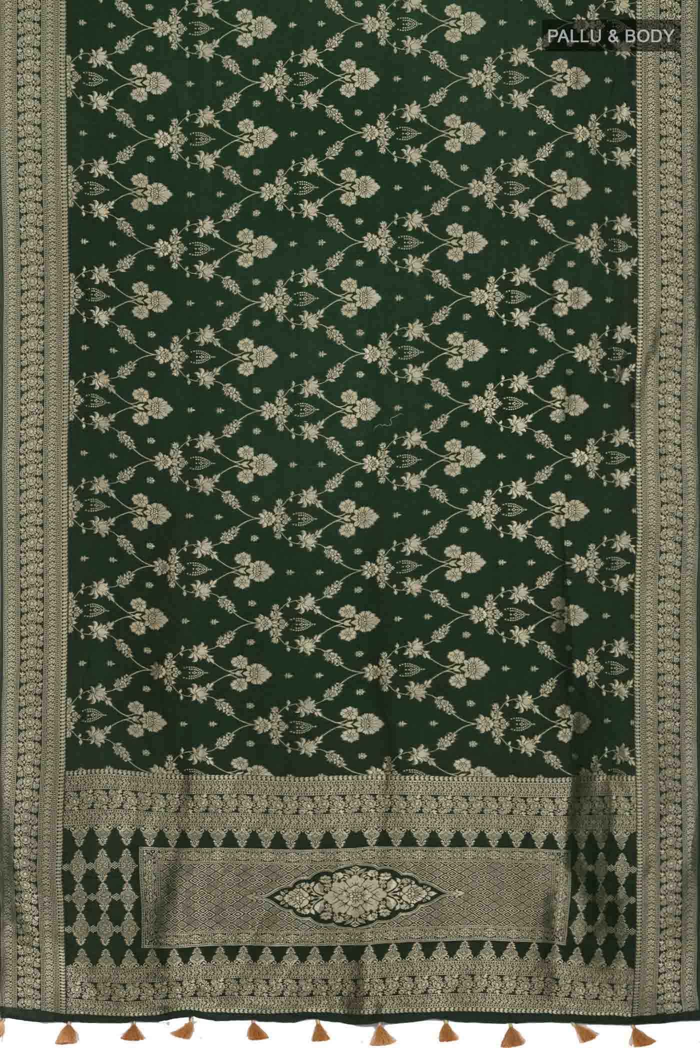 Green Georgette Saree - Image 3