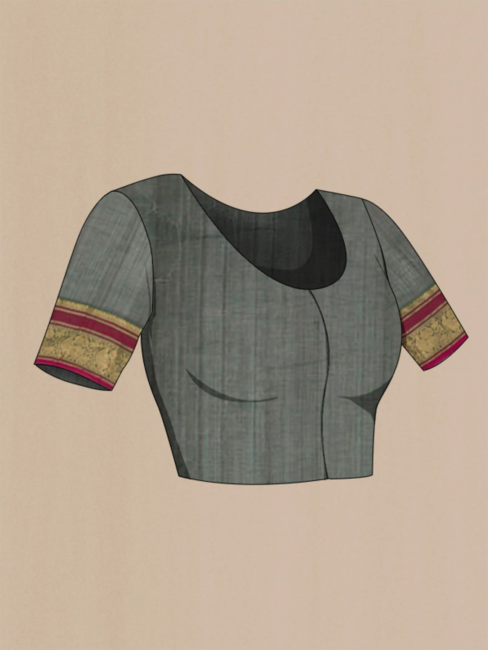 Green Kanchi Cotton Saree - Image 2