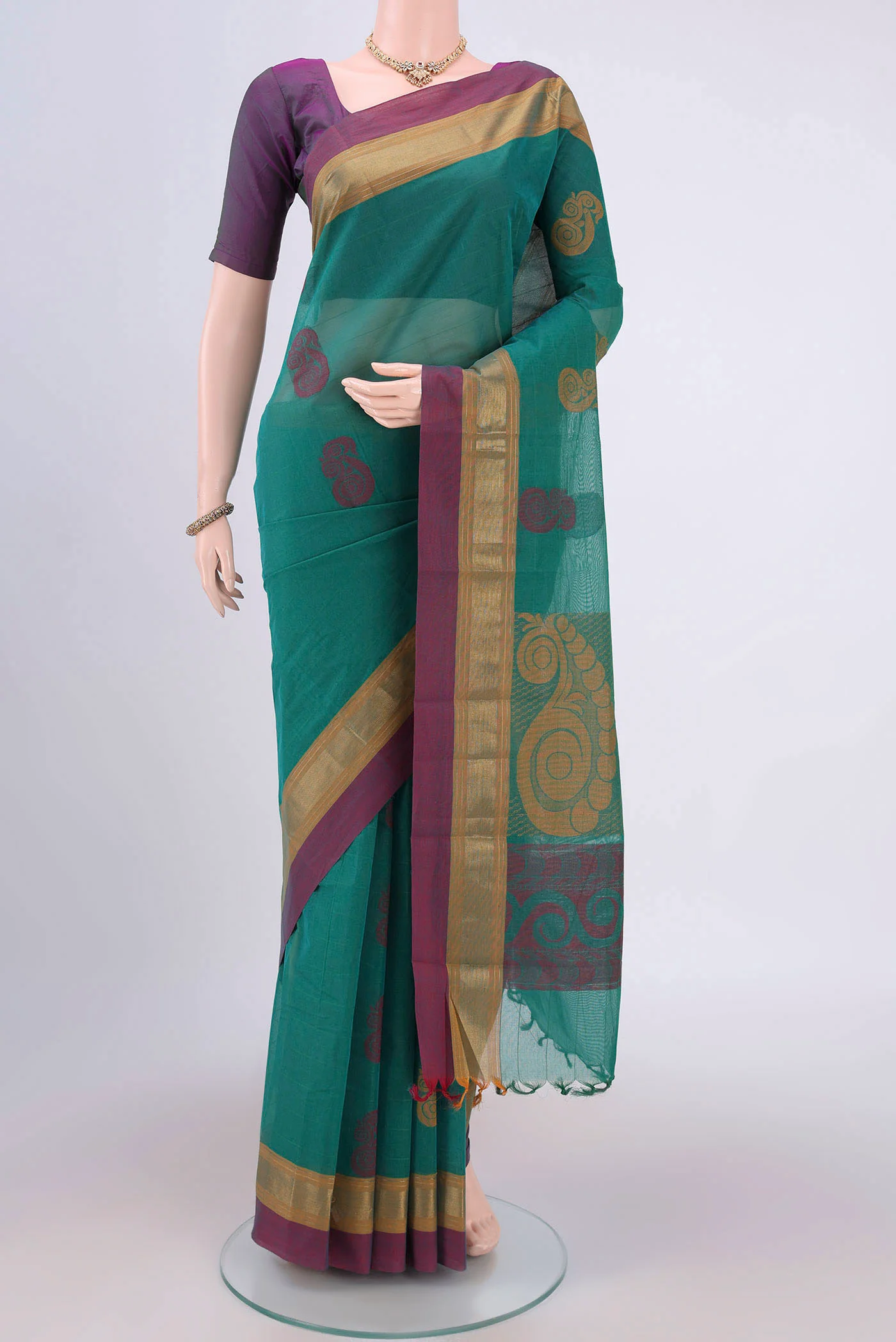 Green Kanchi Cotton Saree