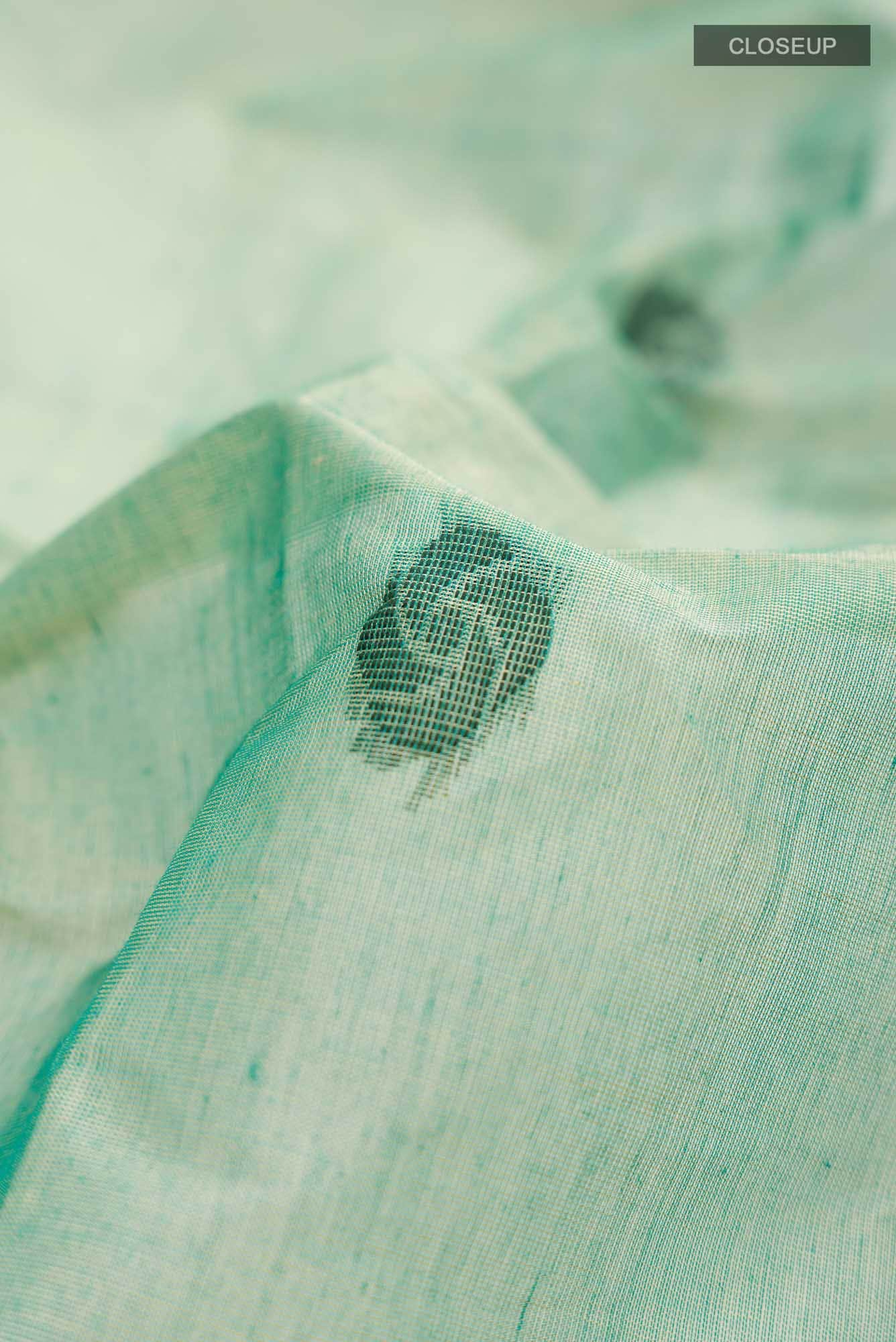 Green Kanchi Cotton Saree - Image 3