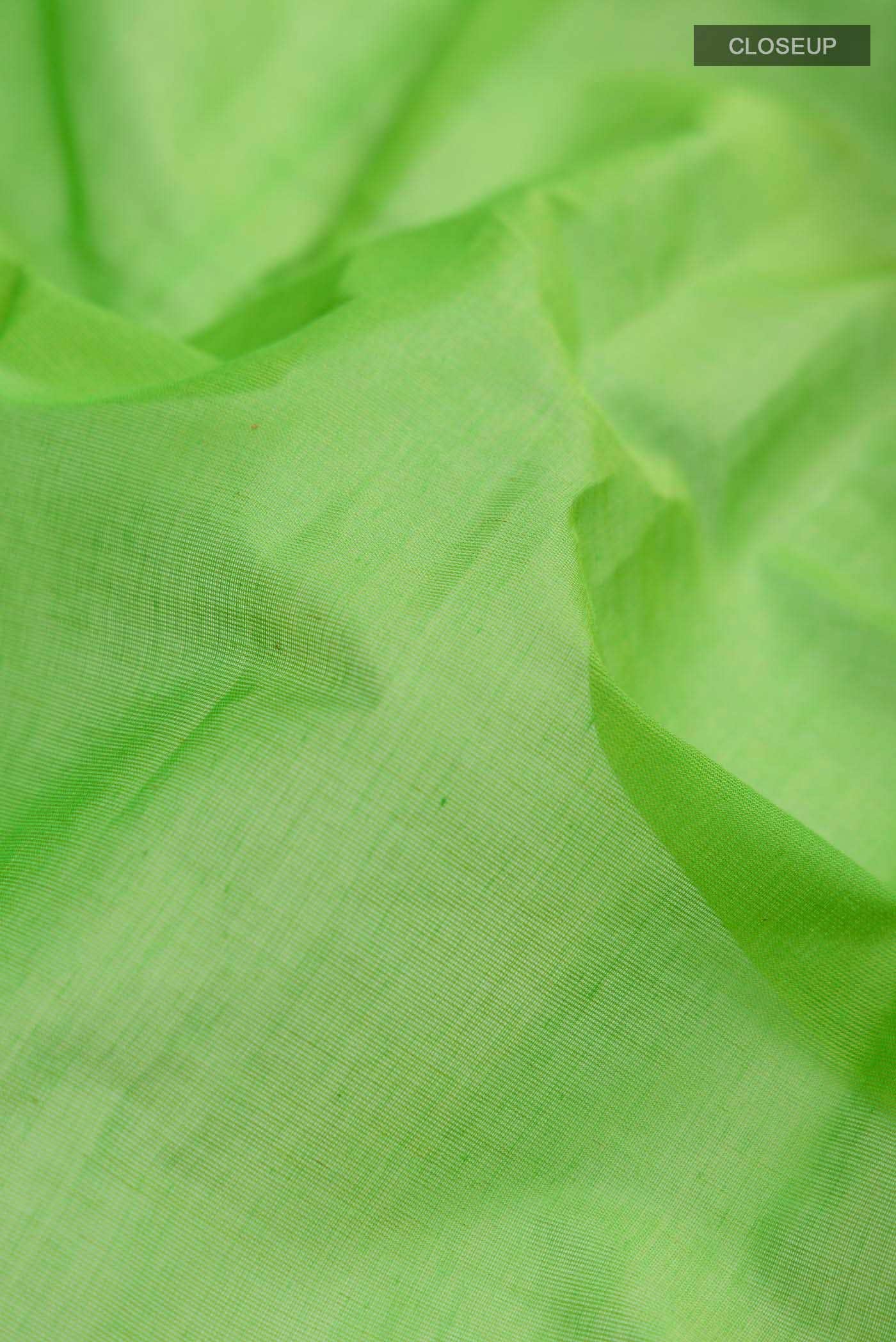 Green Kanchi Cotton Saree - Image 2