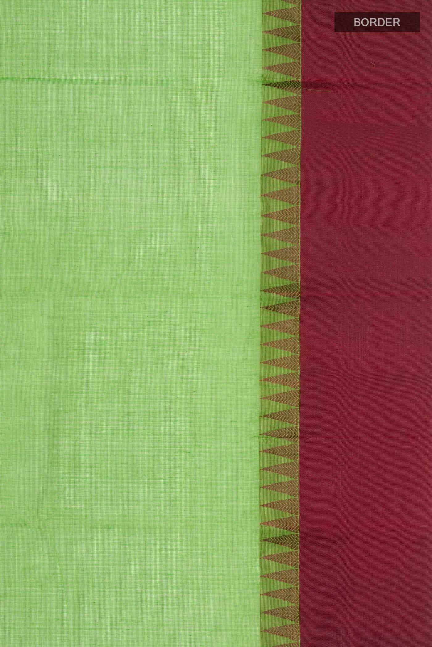 Green Kanchi Cotton Saree - Image 4