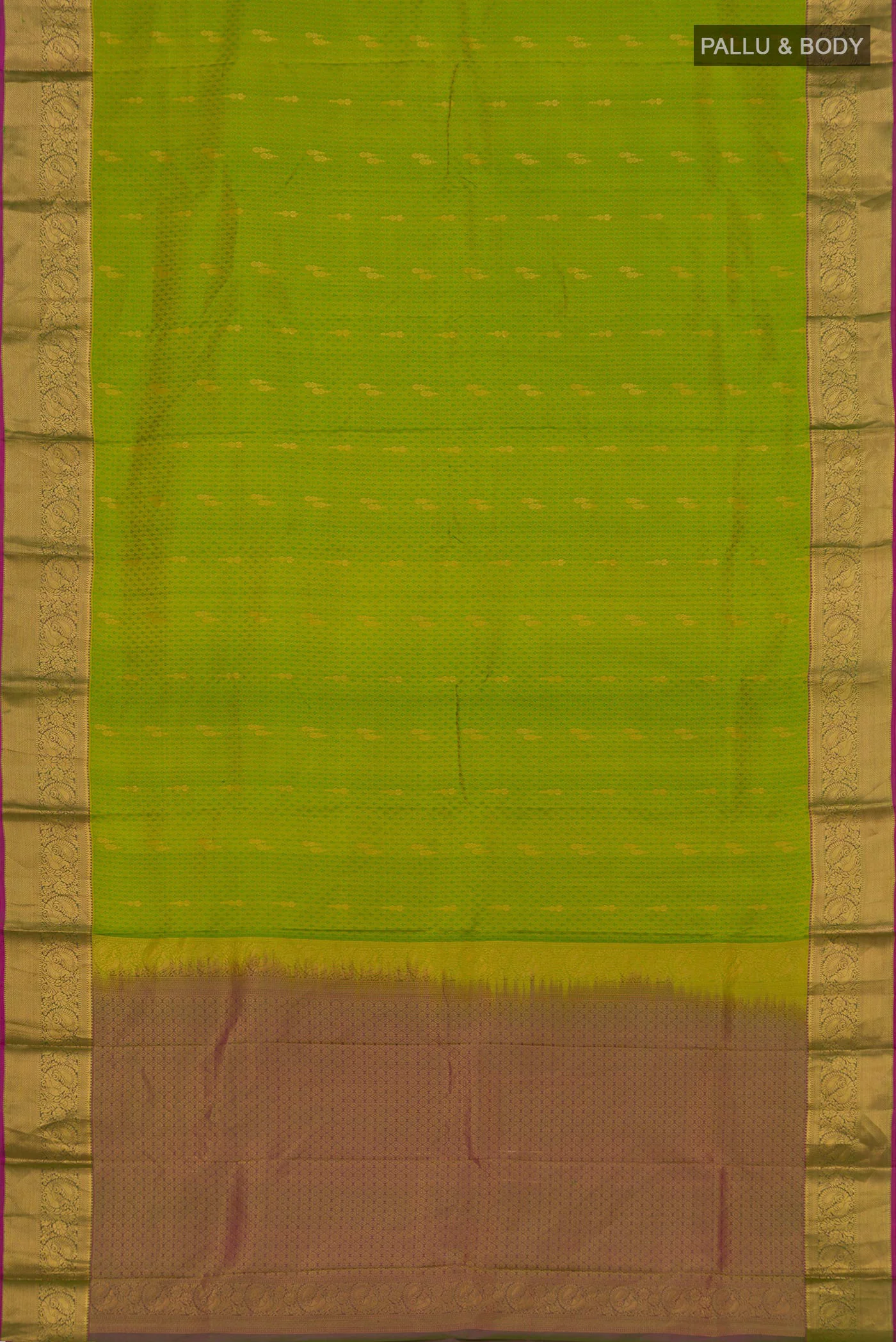 Green Kanchipuram Silk Saree - Image 5