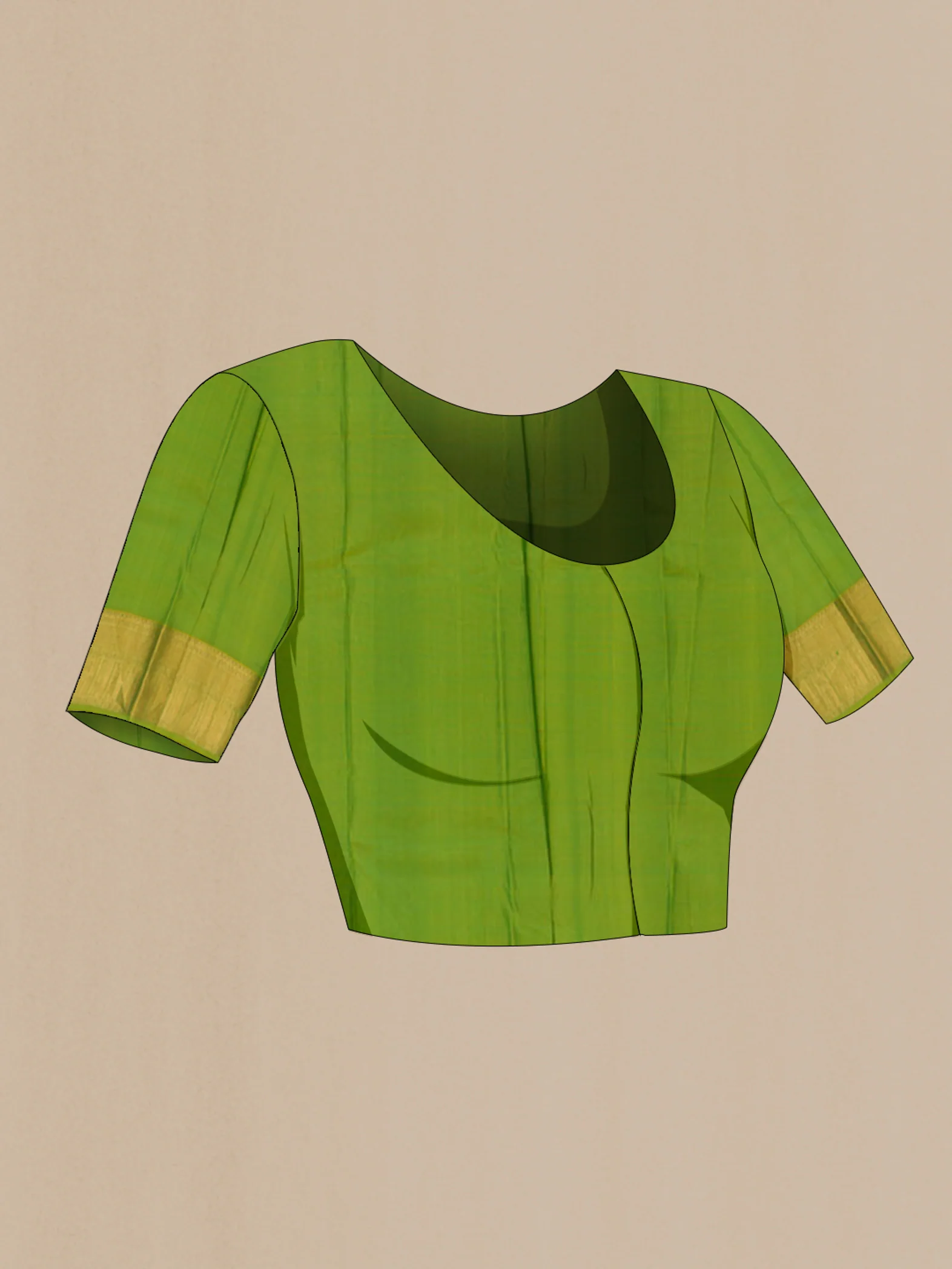 Green Kanchipuram Silk Saree - Image 4