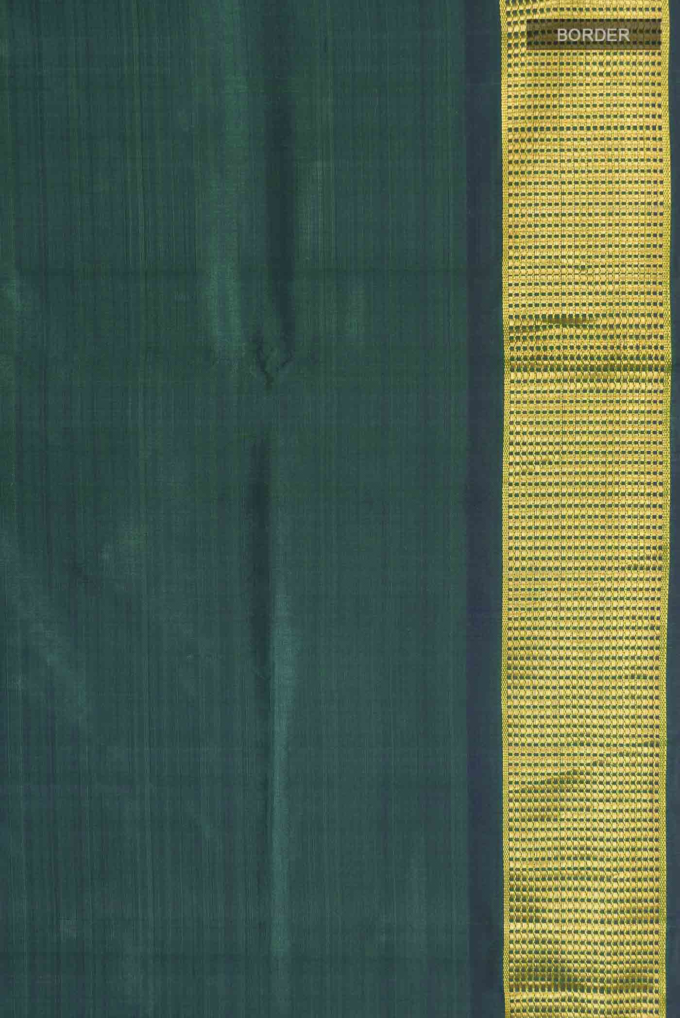 Peacock Blue Dual Tone Kanjivaram Silk Nine Yards Saree - Image 3