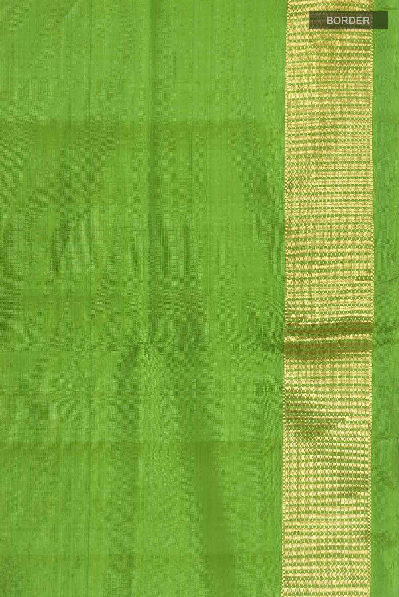 Green Kanjivaram Silk Nine Yards Saree - Image 3