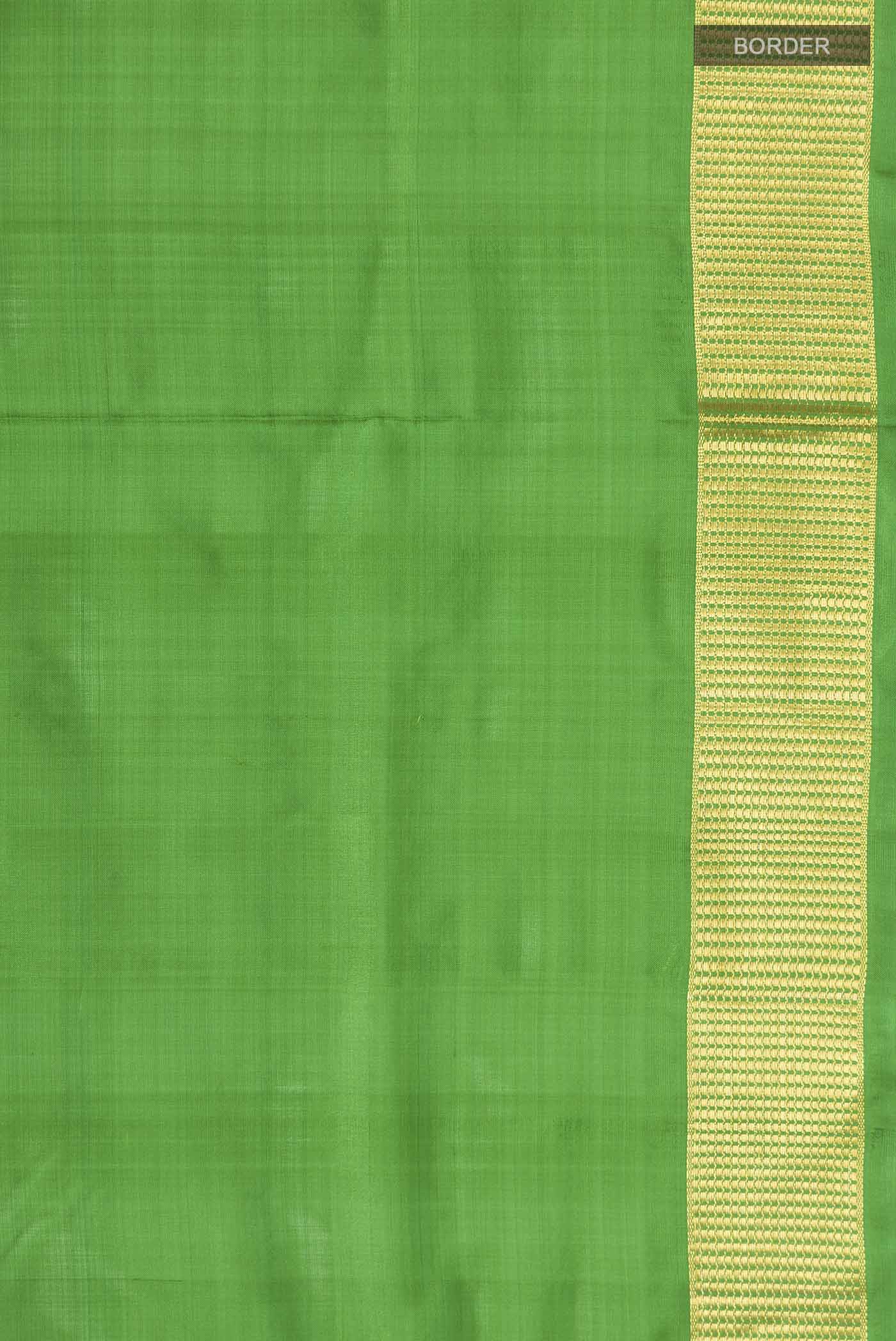 Green Kanjivaram Silk Nine Yards Saree - Image 3