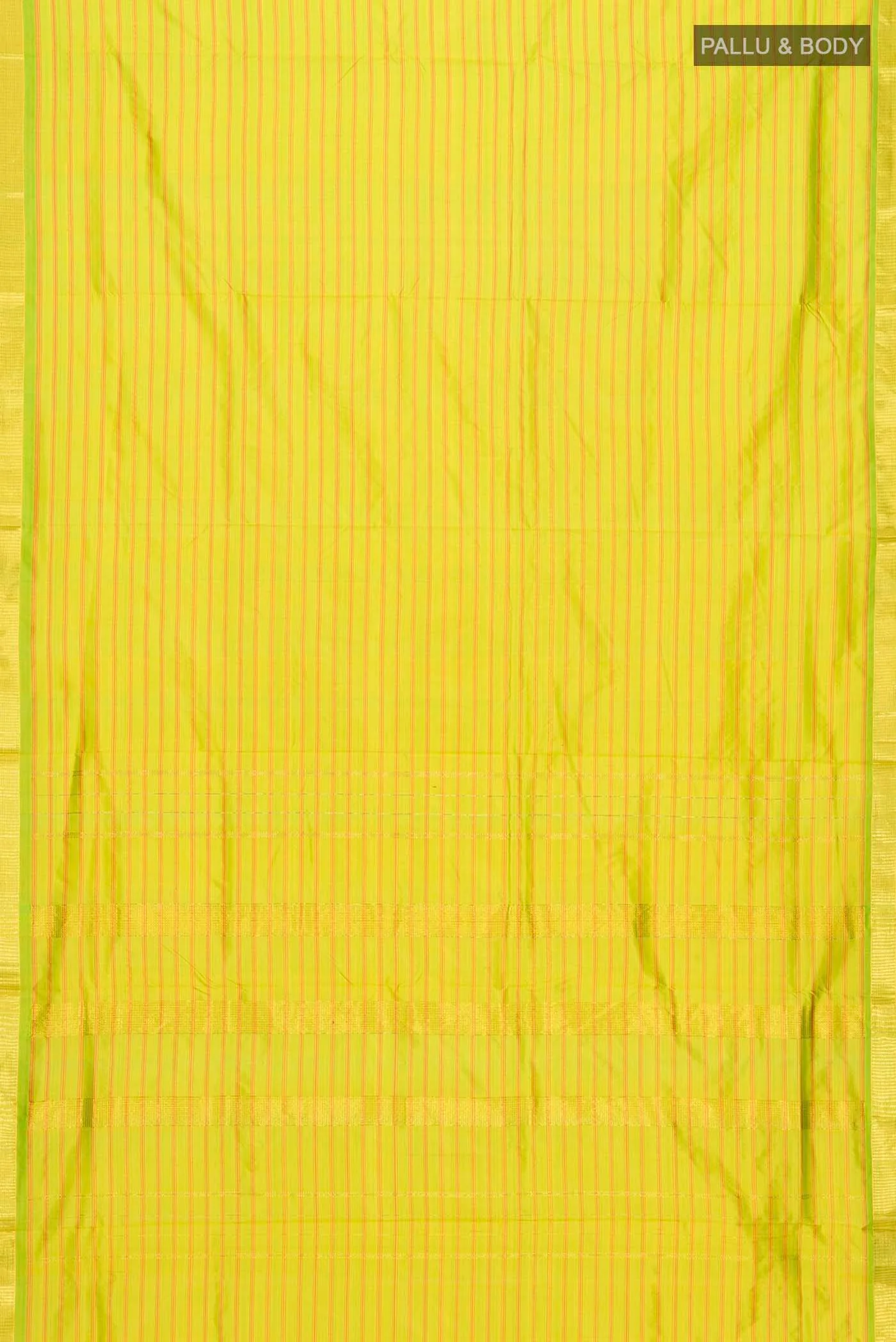 Green Kanjivaram Silk Nine Yards Saree - Image 5
