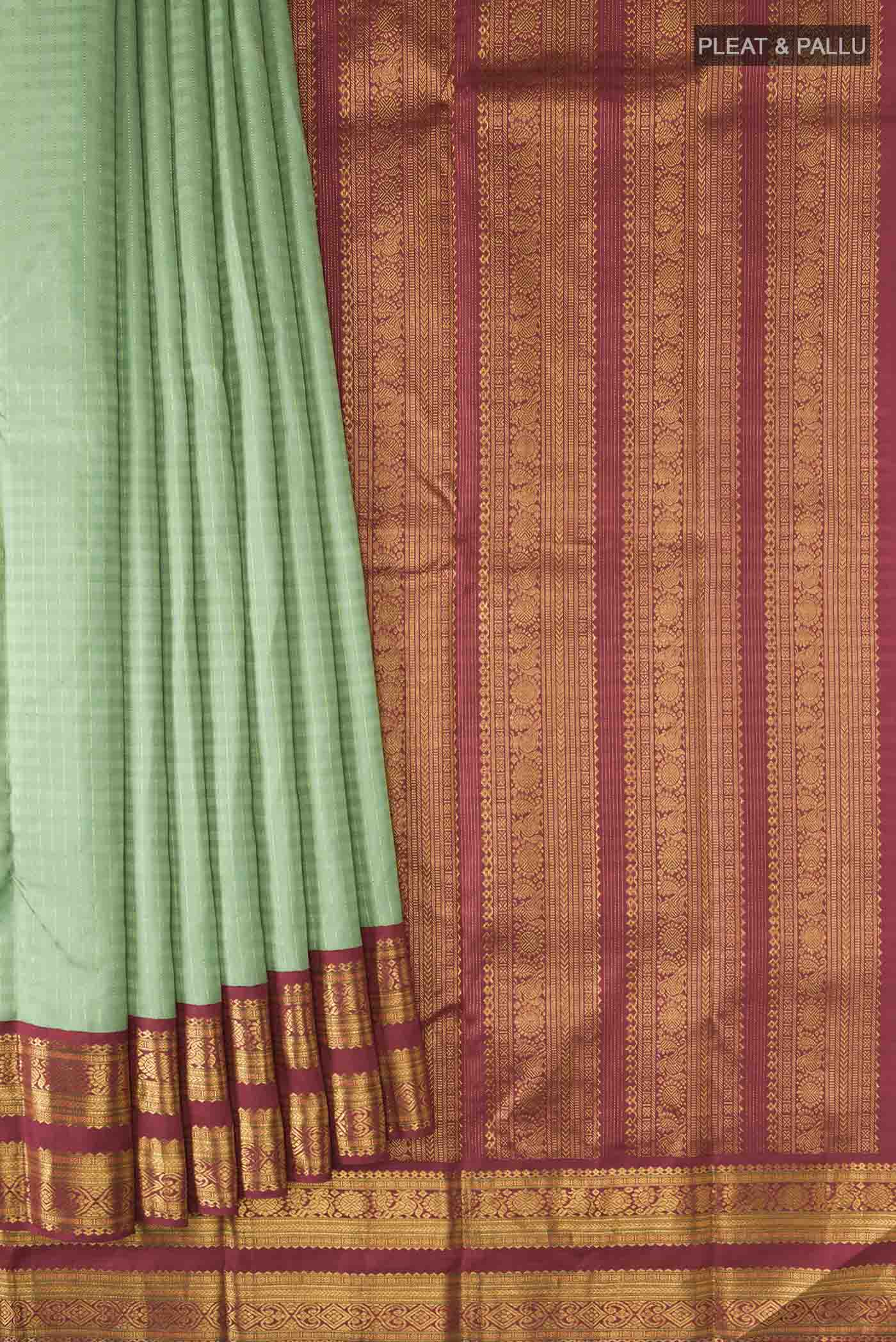 Green Kanjivaram Silk Saree - Image 4