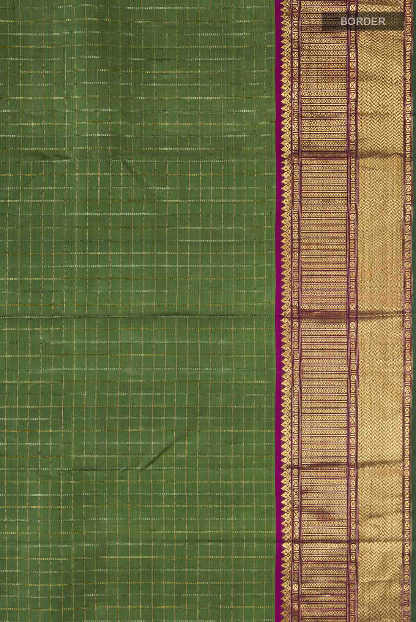 Green Kanchipuram Silk Saree - Image 3