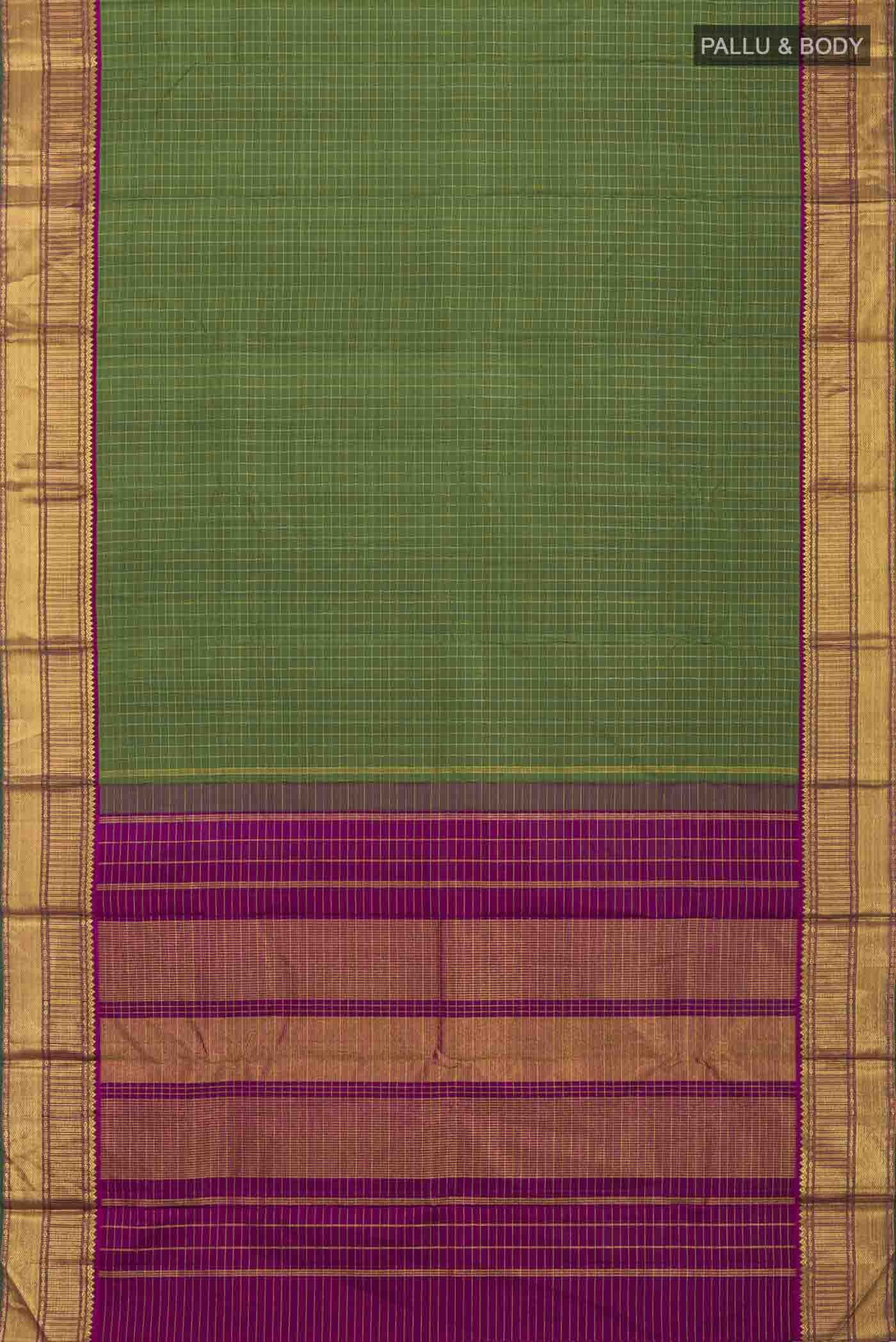 Green Kanchipuram Silk Saree - Image 6