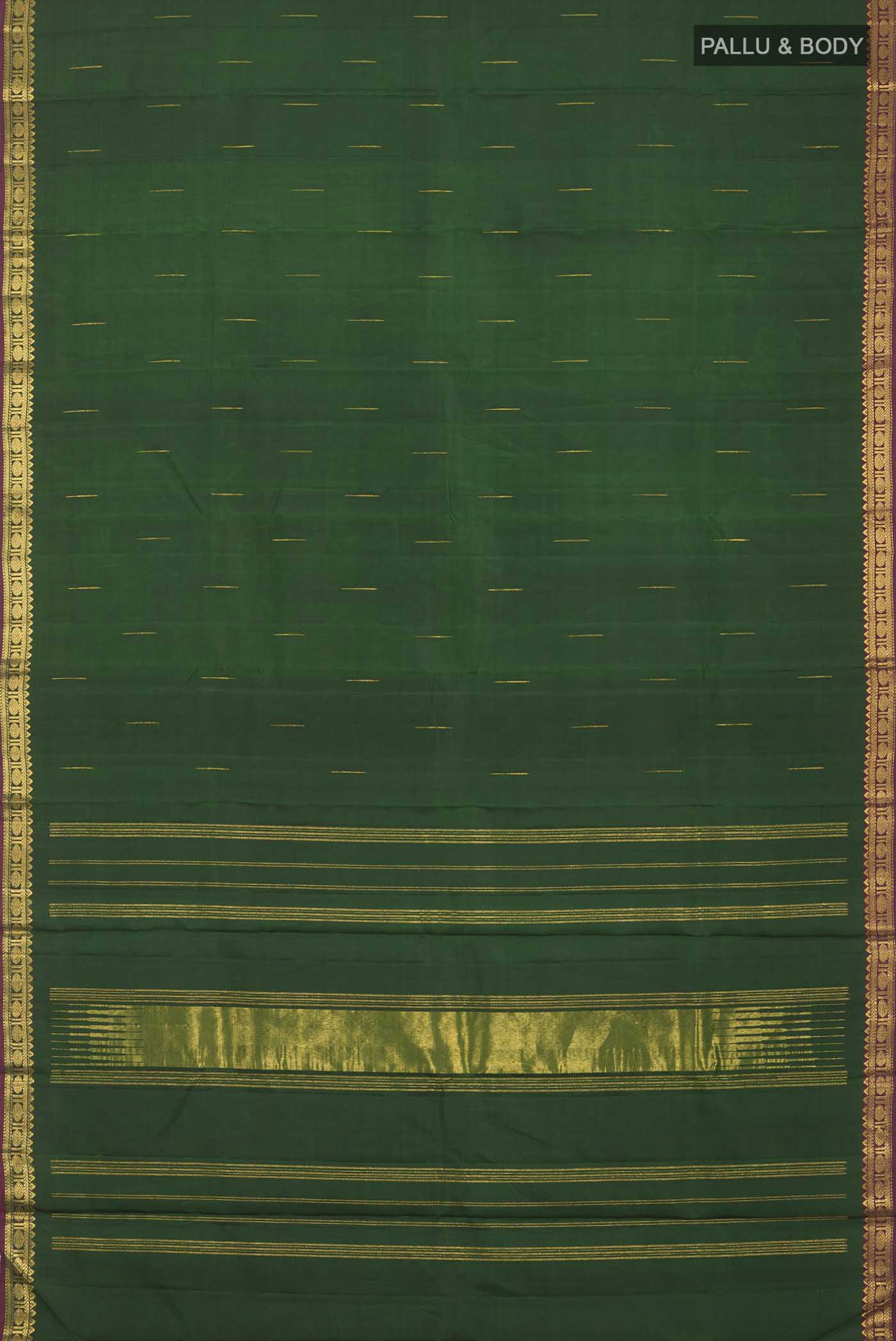 Green Kanchipuram Silk Saree - Image 6