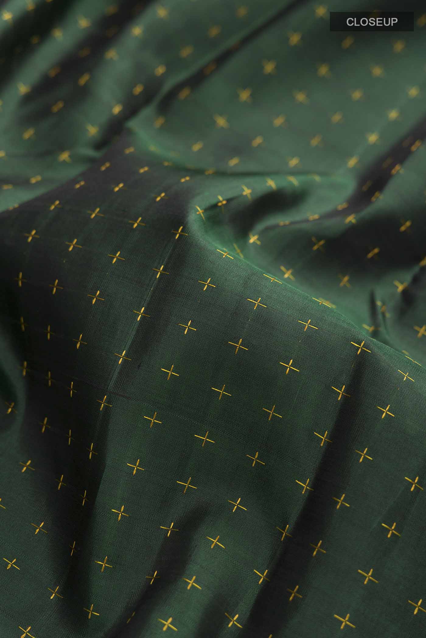 Green Kanchipuram Silk Saree - Image 2