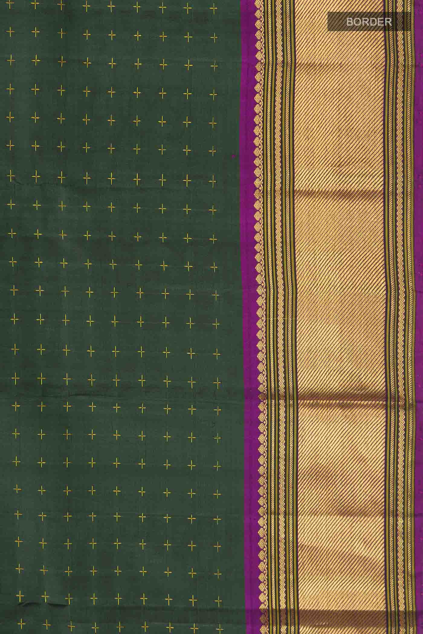 Green Kanchipuram Silk Saree - Image 3