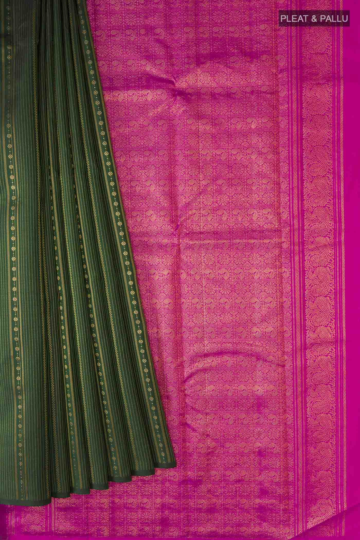 Green Kanjivaram Silk Saree - Image 4