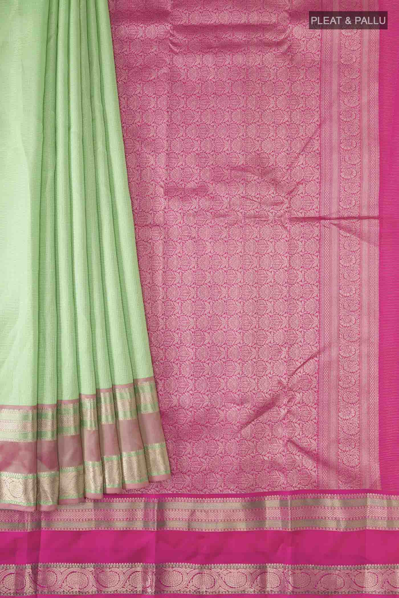 Green Kanchipuram Silk Saree - Image 4