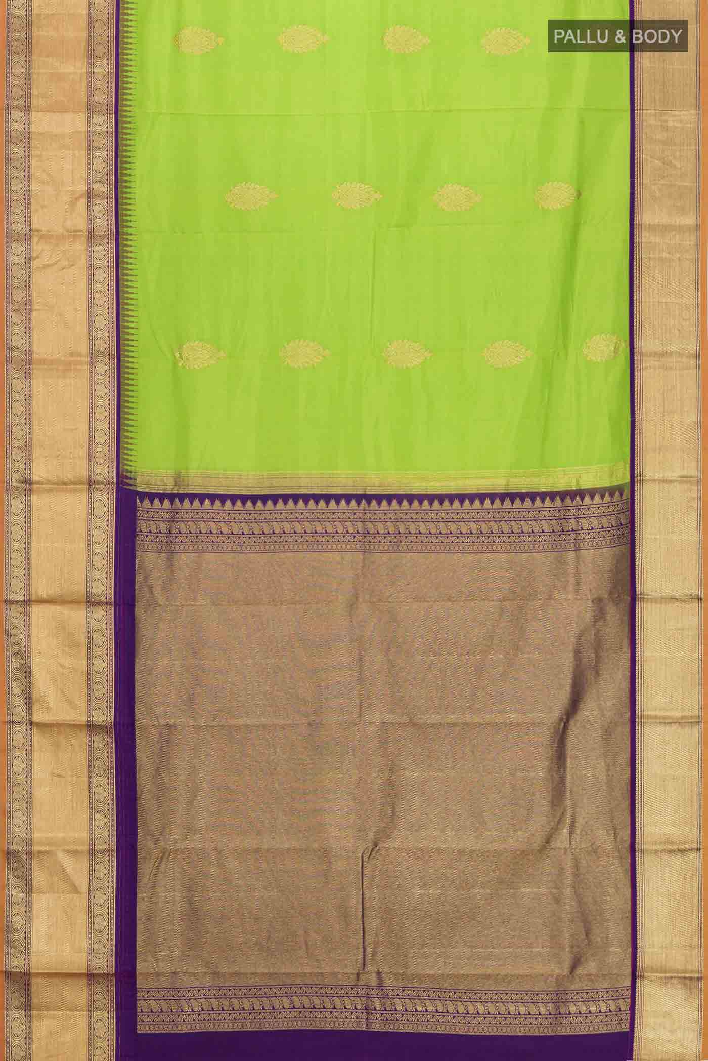 Green Kanchipuram Silk Saree - Image 6