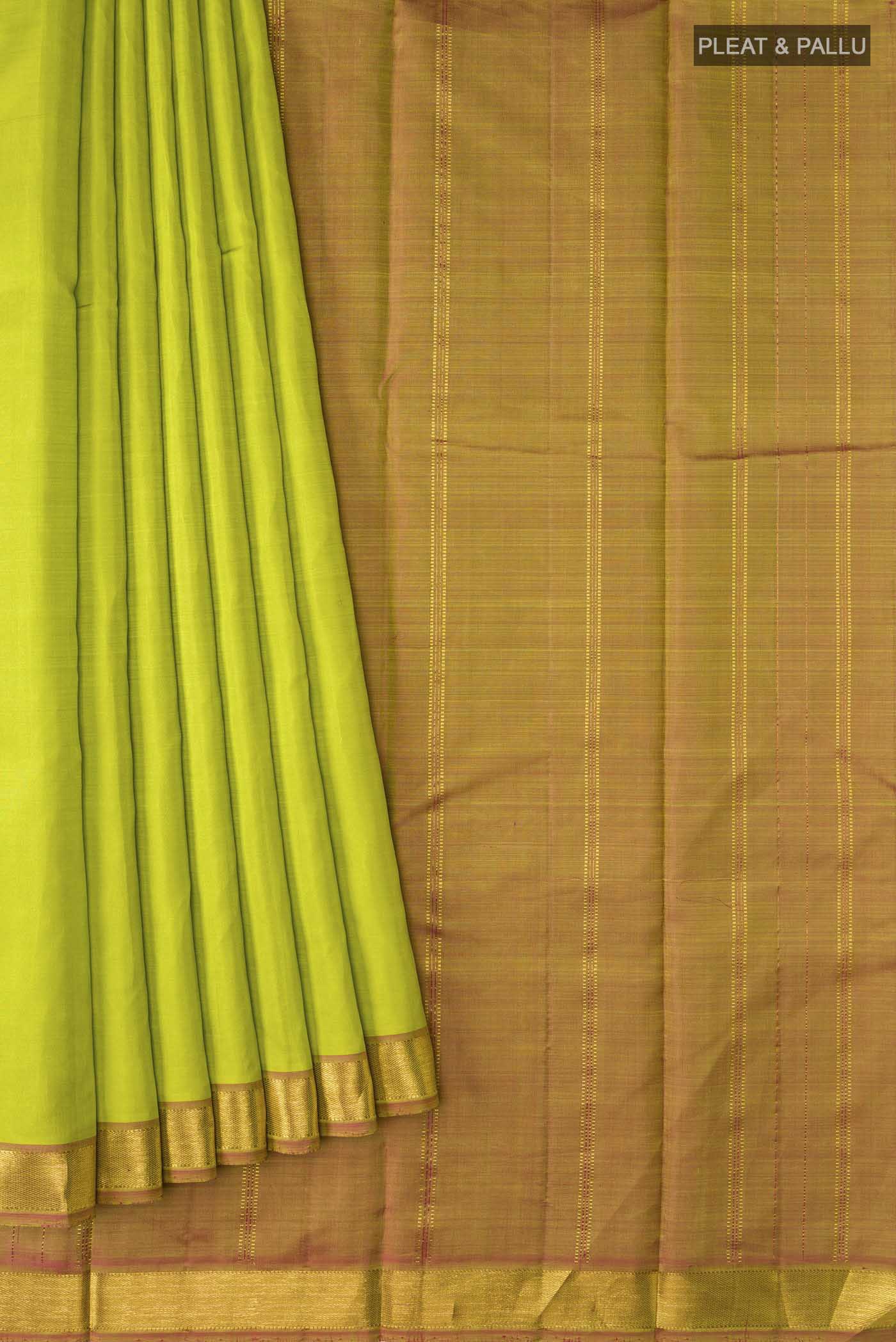 Green Kanchipuram Silk Saree - Image 4