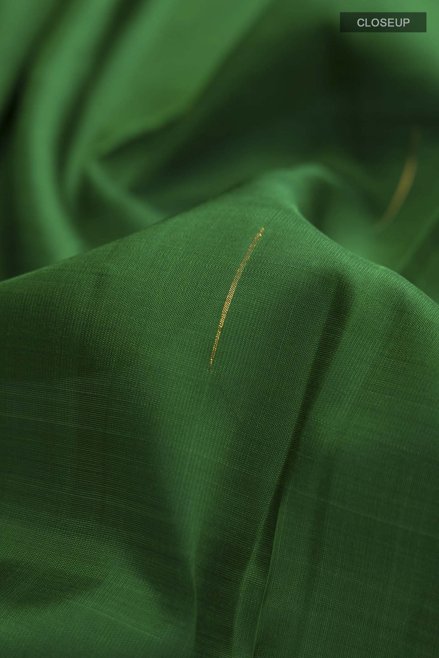 Green Kanchipuram Silk Saree - Image 2