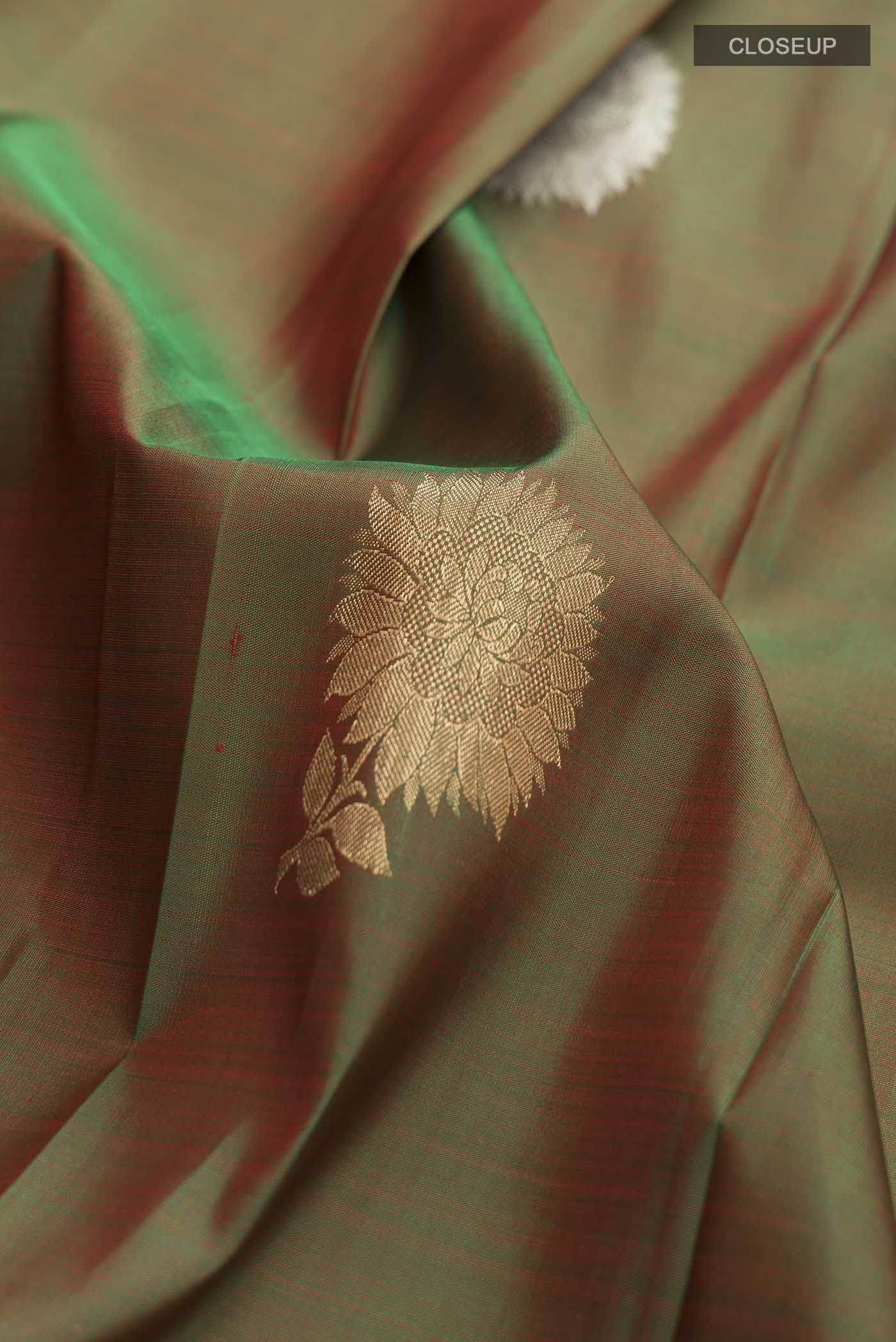 Green Kanjivaram Silk Saree - Image 2