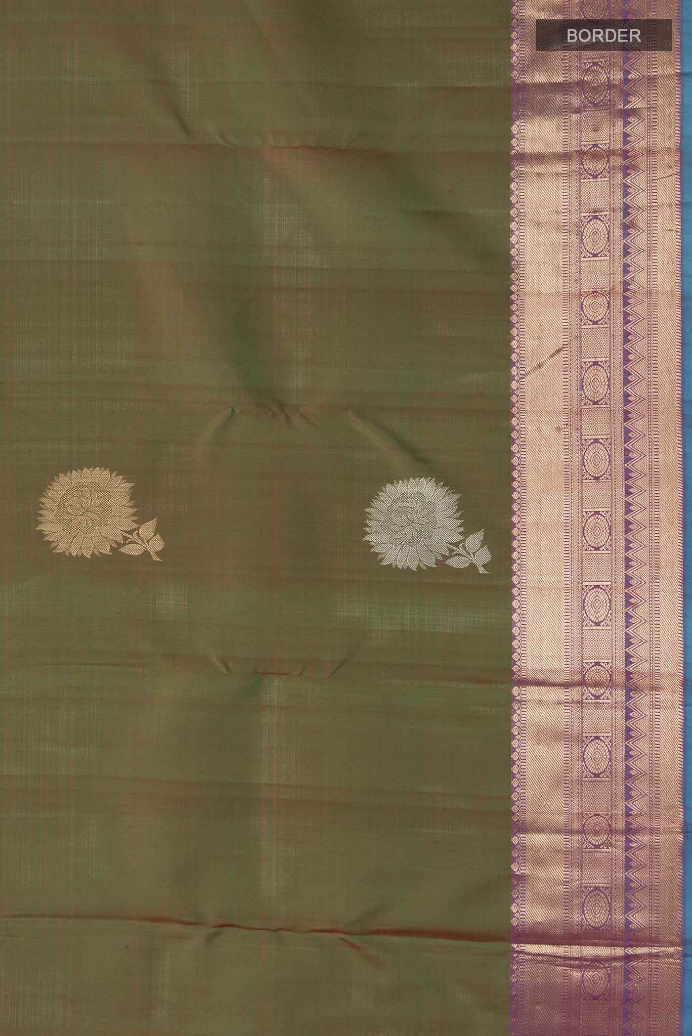 Green Kanjivaram Silk Saree - Image 3