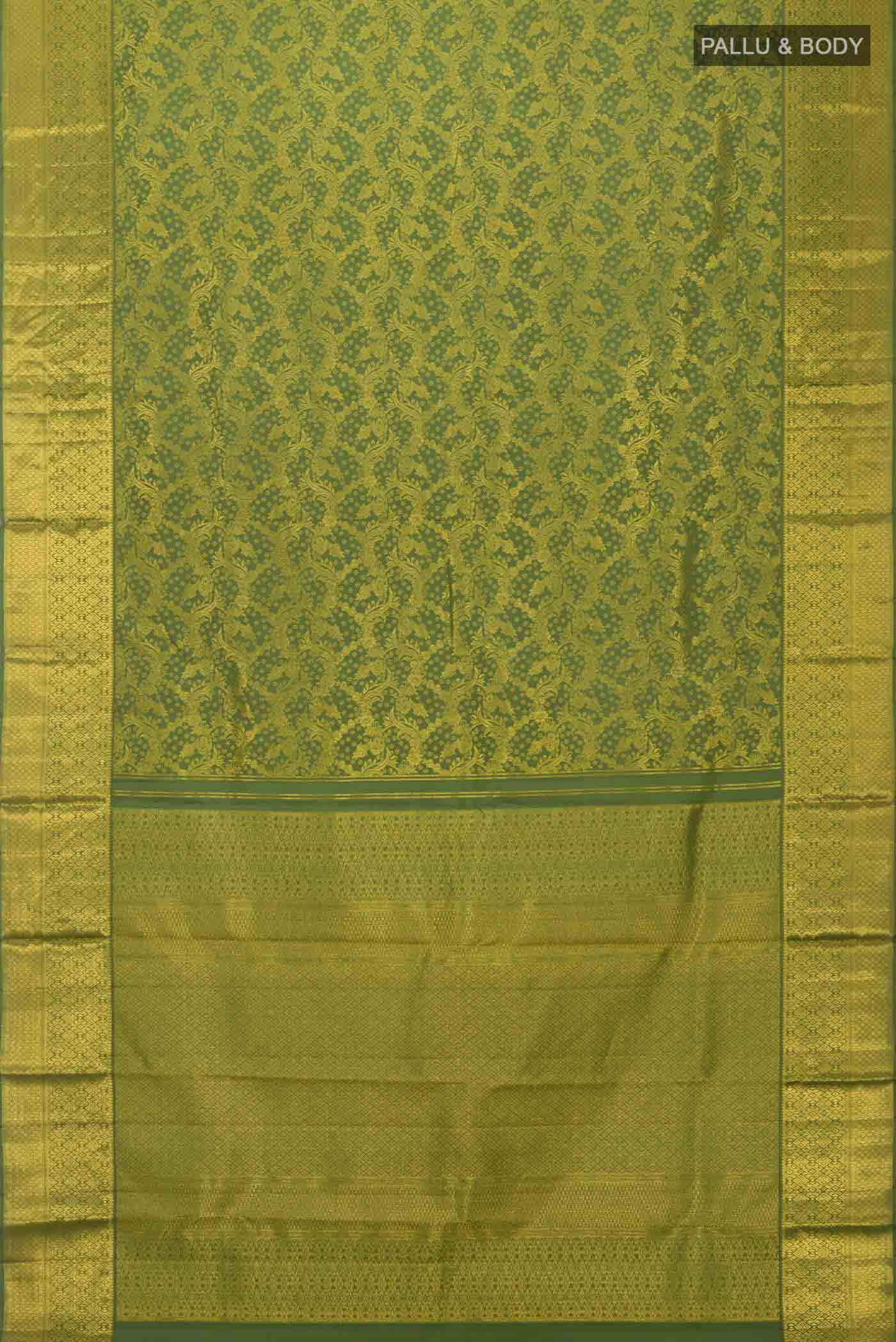Green Kanjivaram Silk Saree - Image 6
