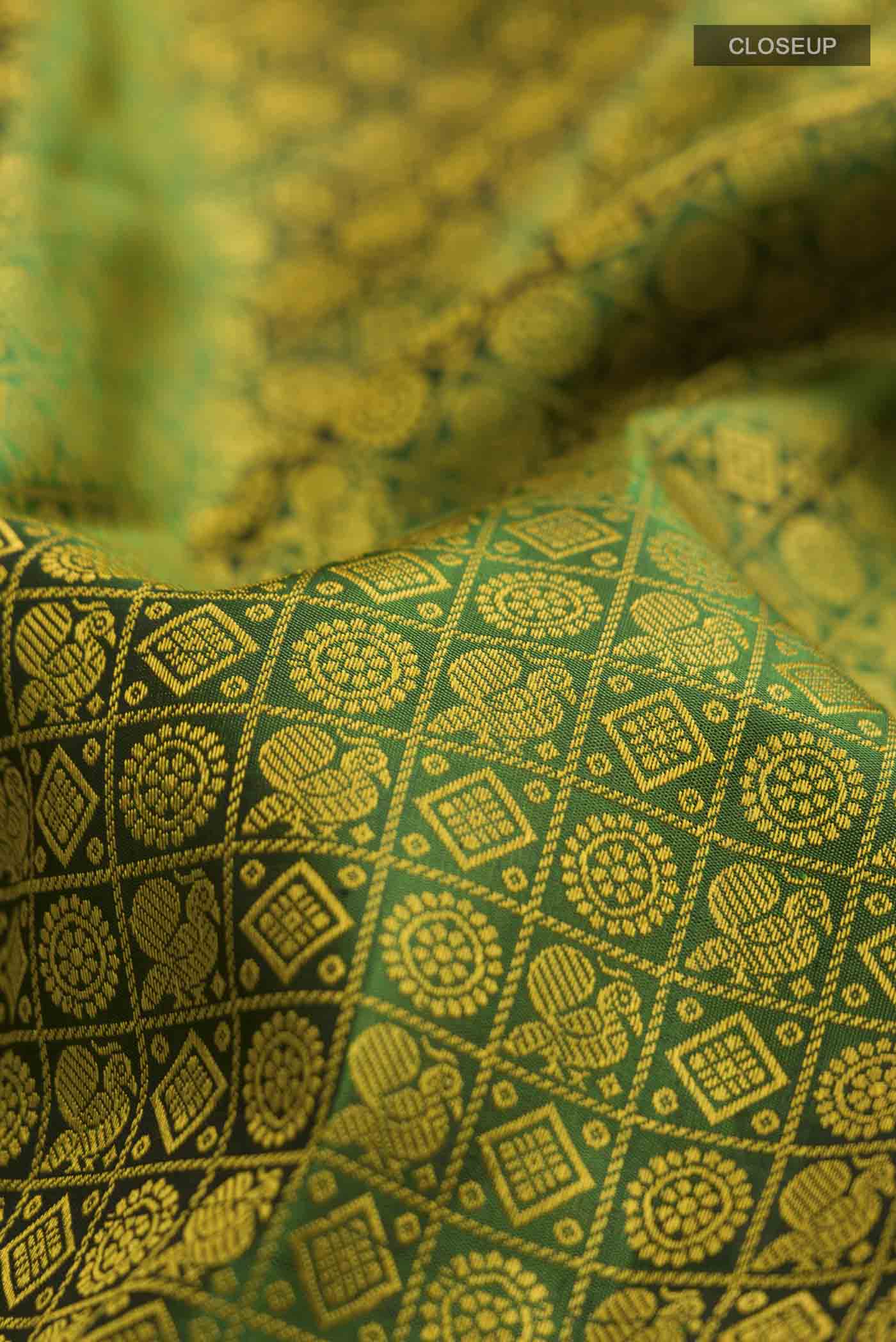 Green Kanchipuram Silk Saree - Image 2