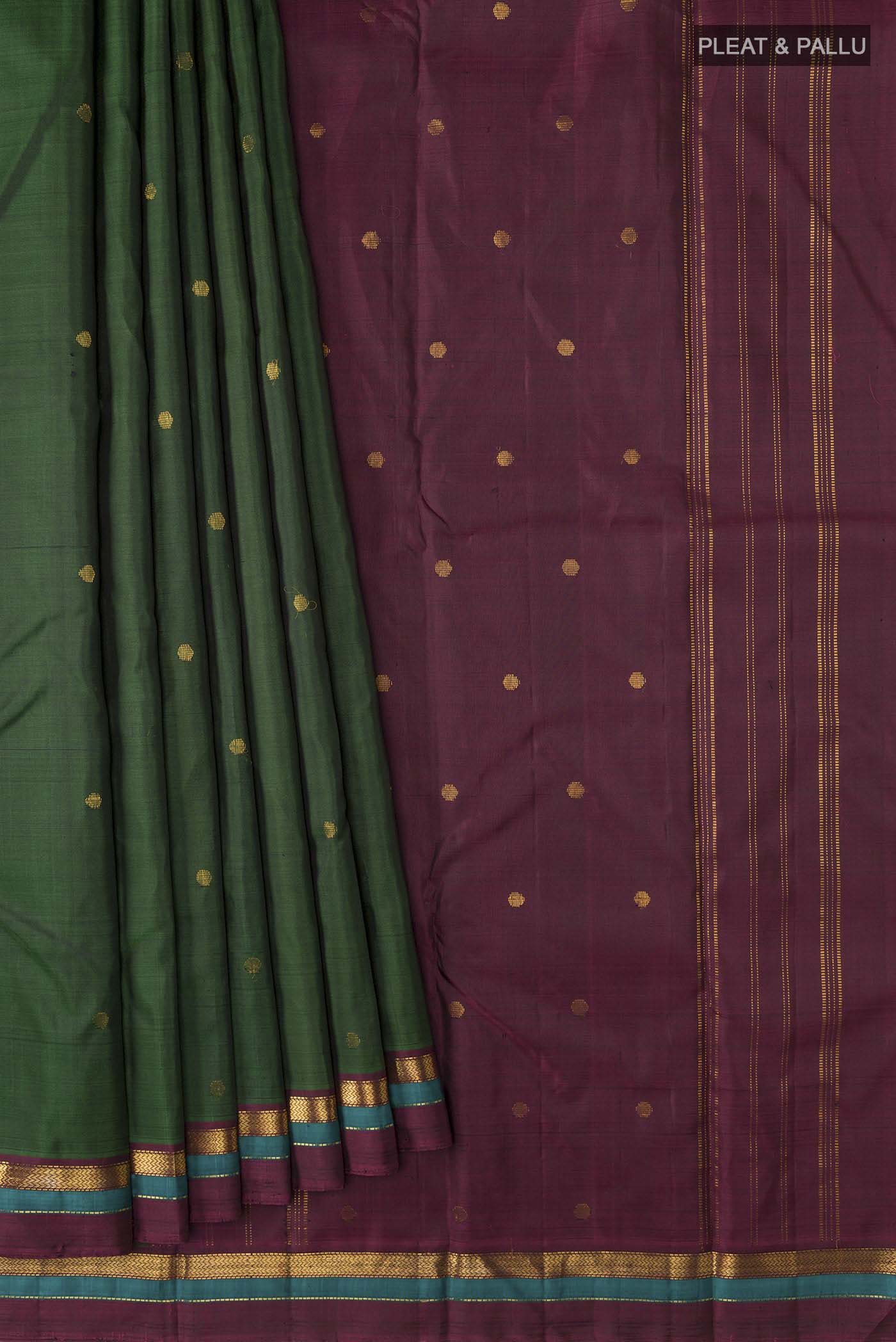 Green Kanjivaram Silk Saree - Image 4