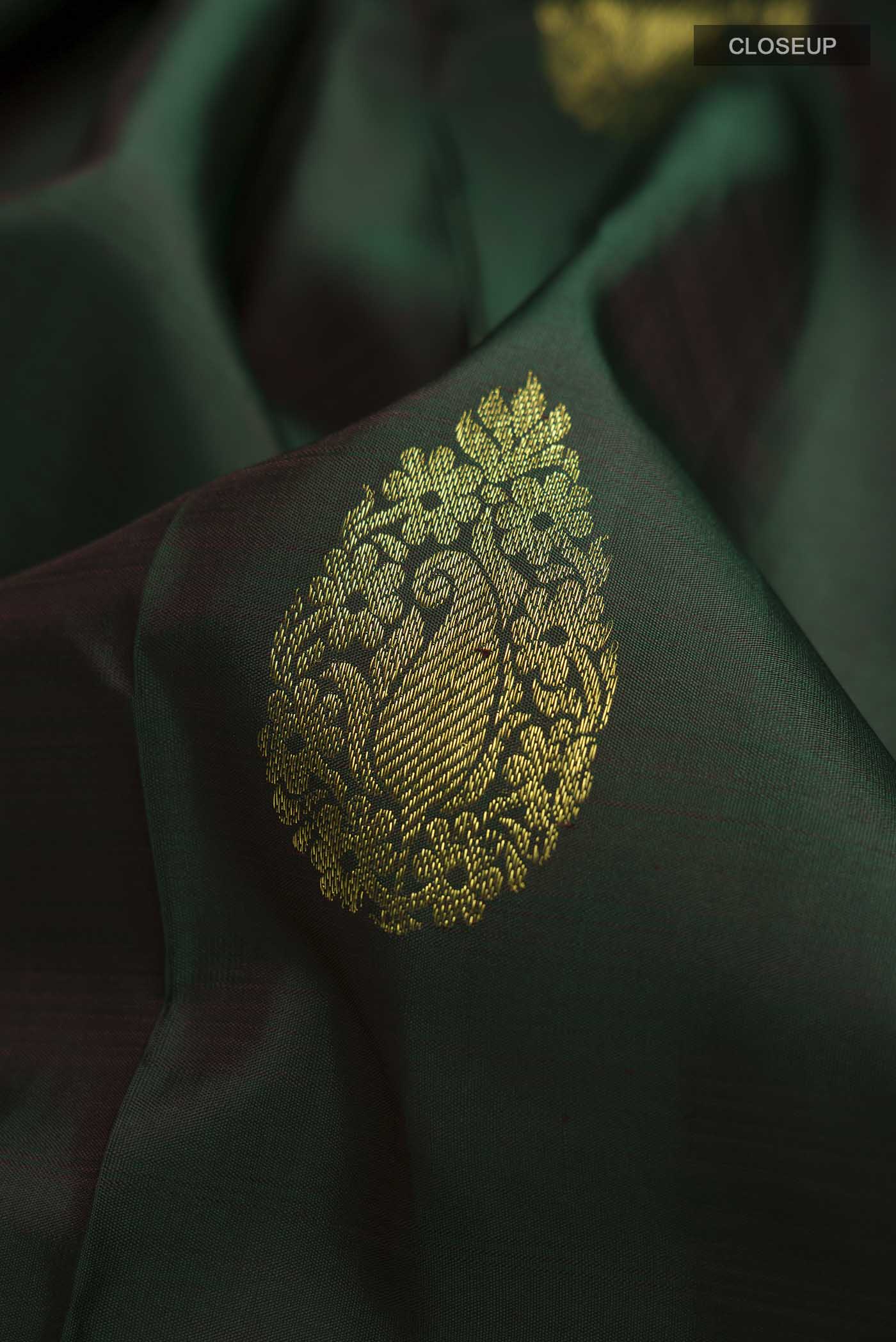 Green Kanjivaram Silk Saree - Image 2