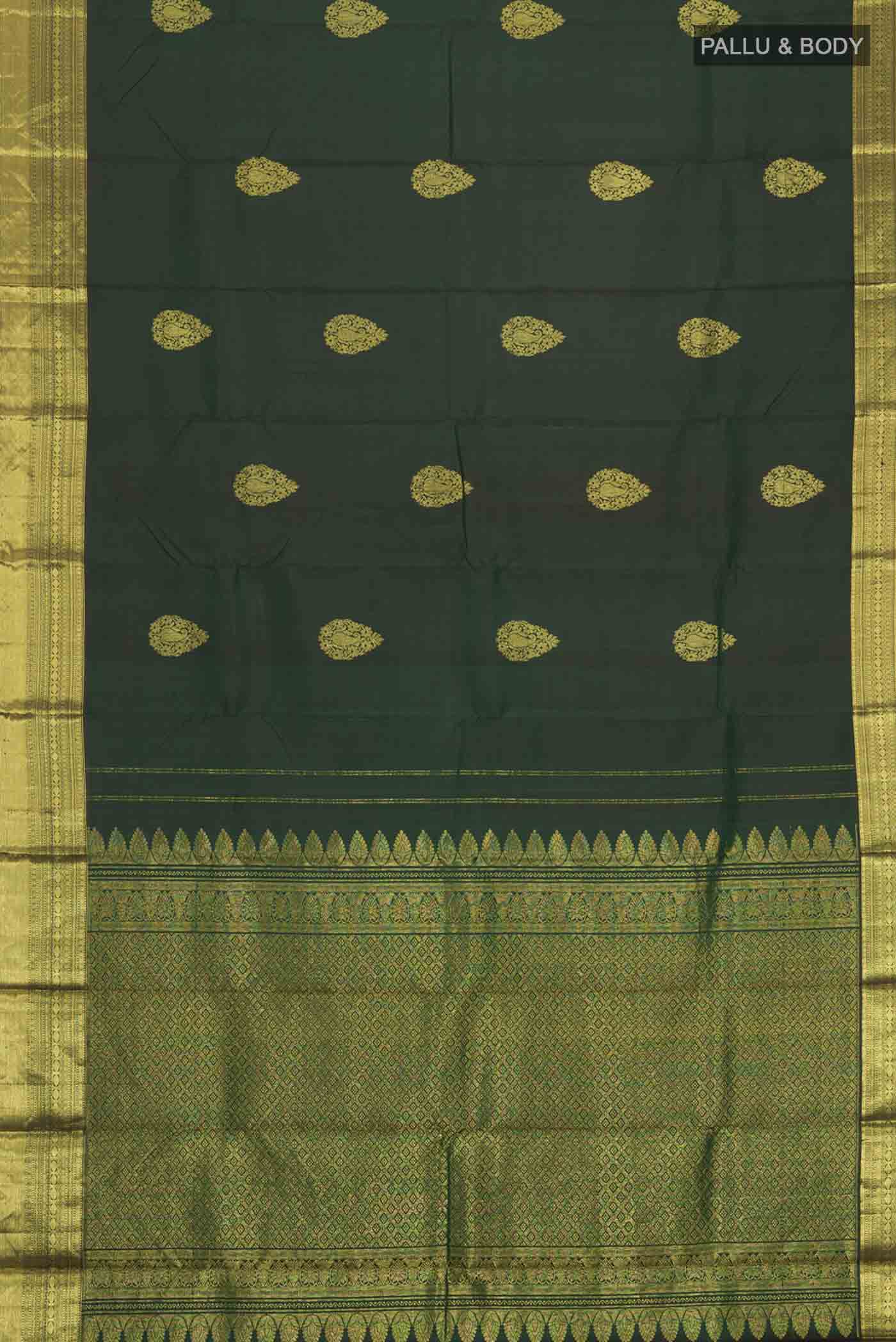Green Kanjivaram Silk Saree - Image 6