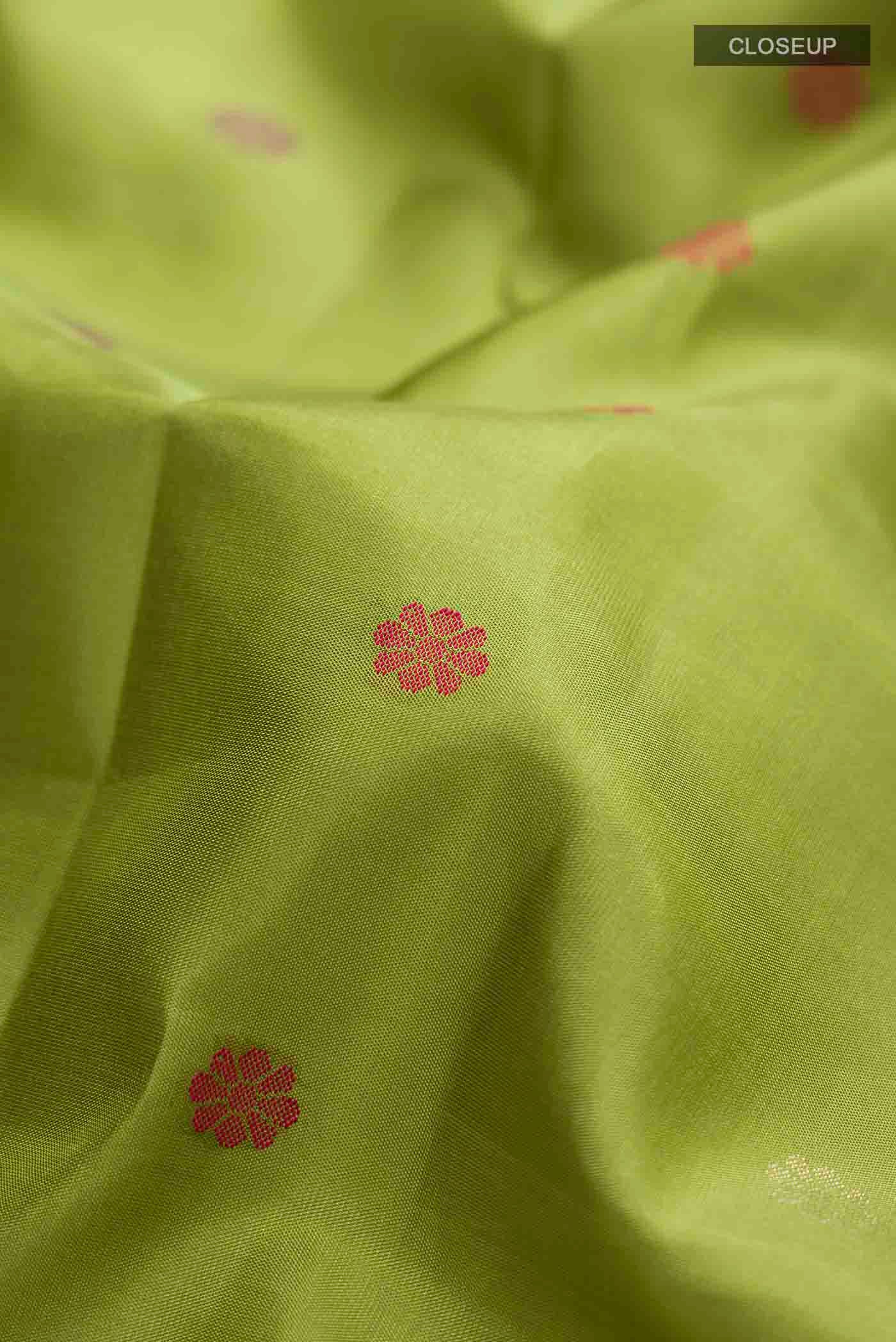 Green Kanchipuram Silk Saree - Image 2