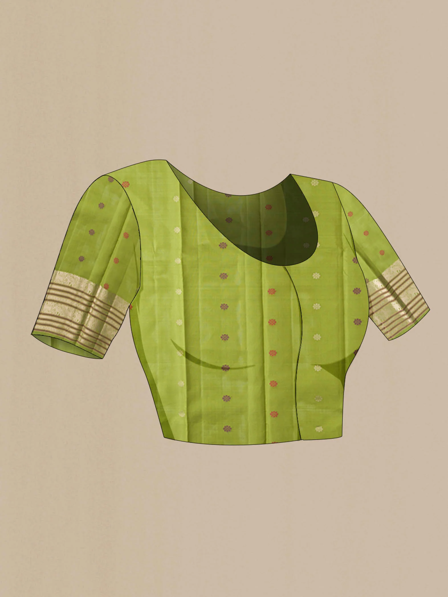 Green Kanchipuram Silk Saree - Image 5