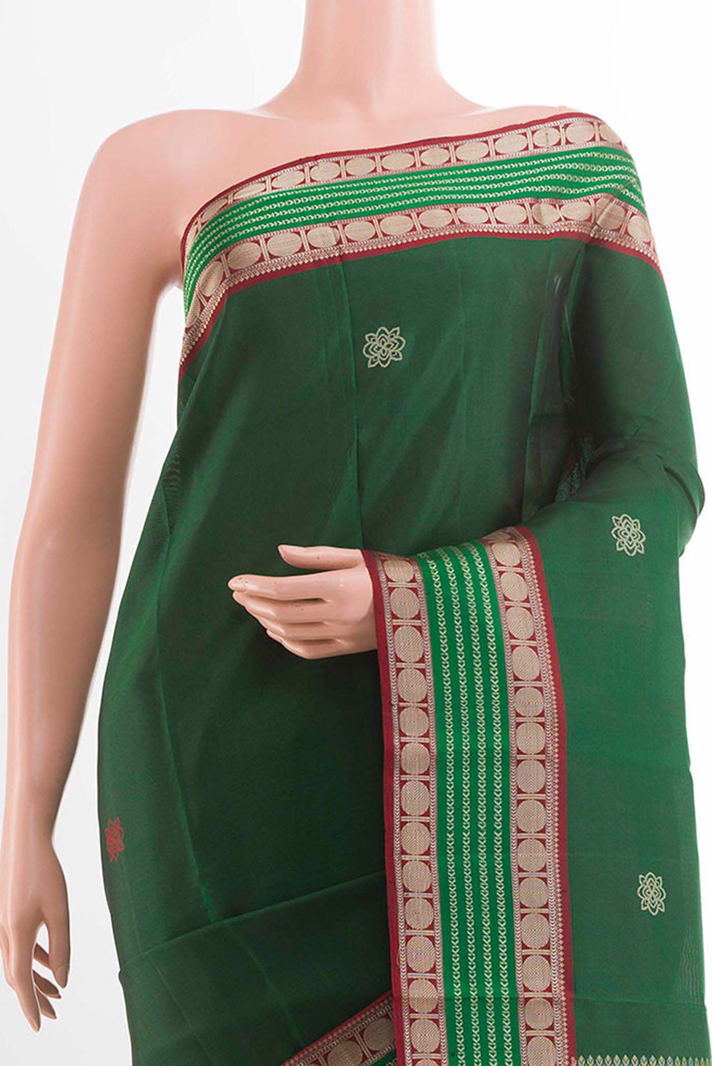 Green Kanjivaram Silk Saree - Image 2