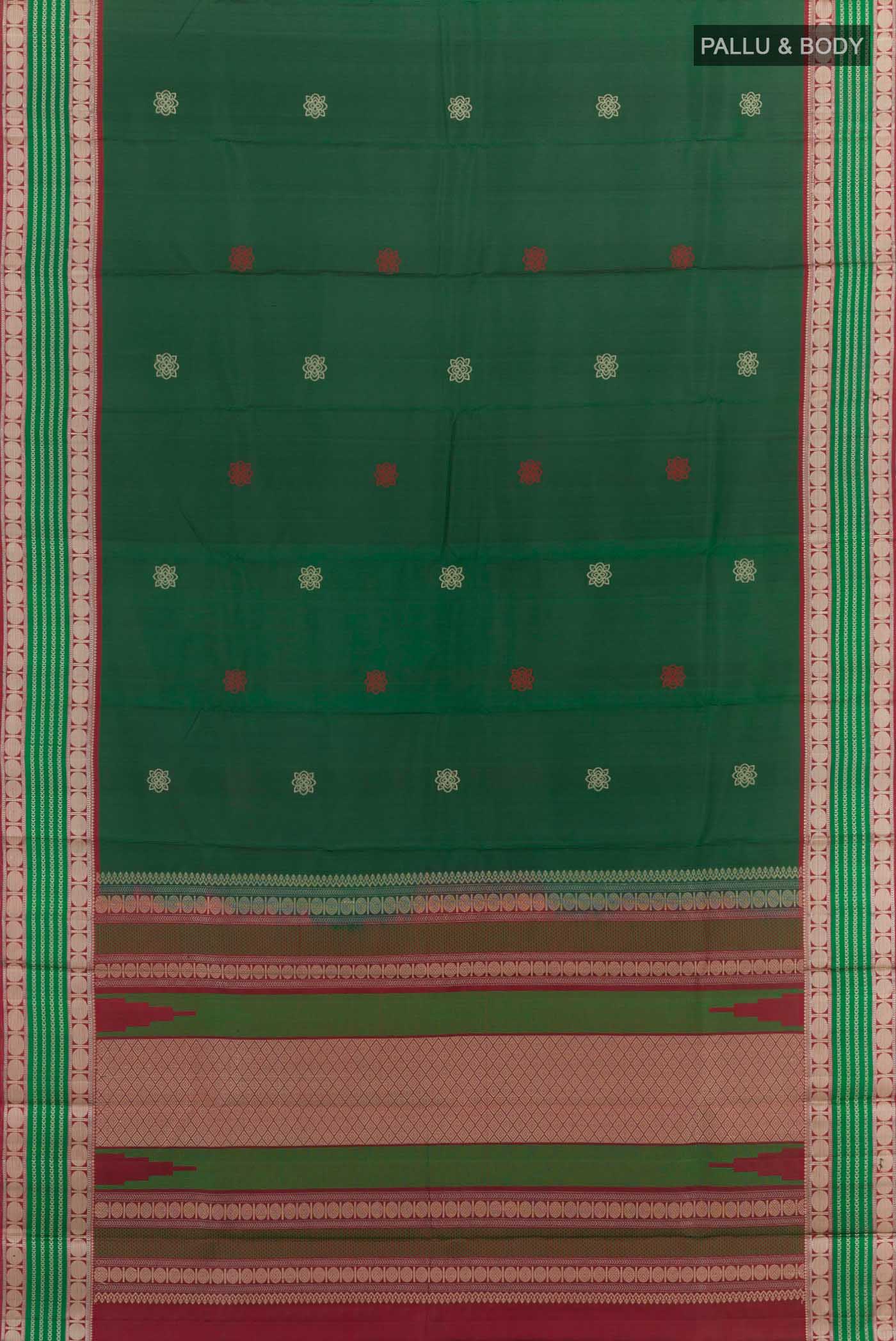 Green Kanjivaram Silk Saree - Image 4