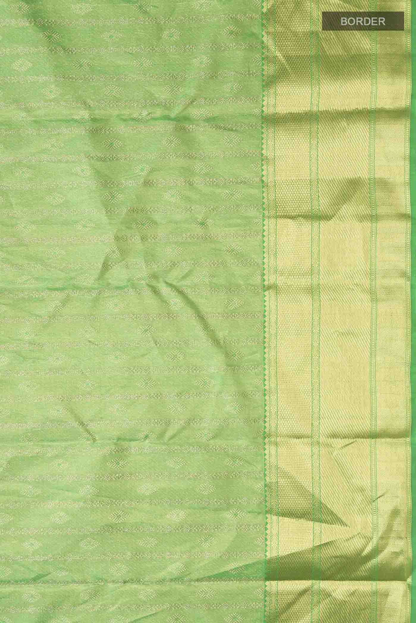 Green Kanchipuram Silk Saree - Image 3