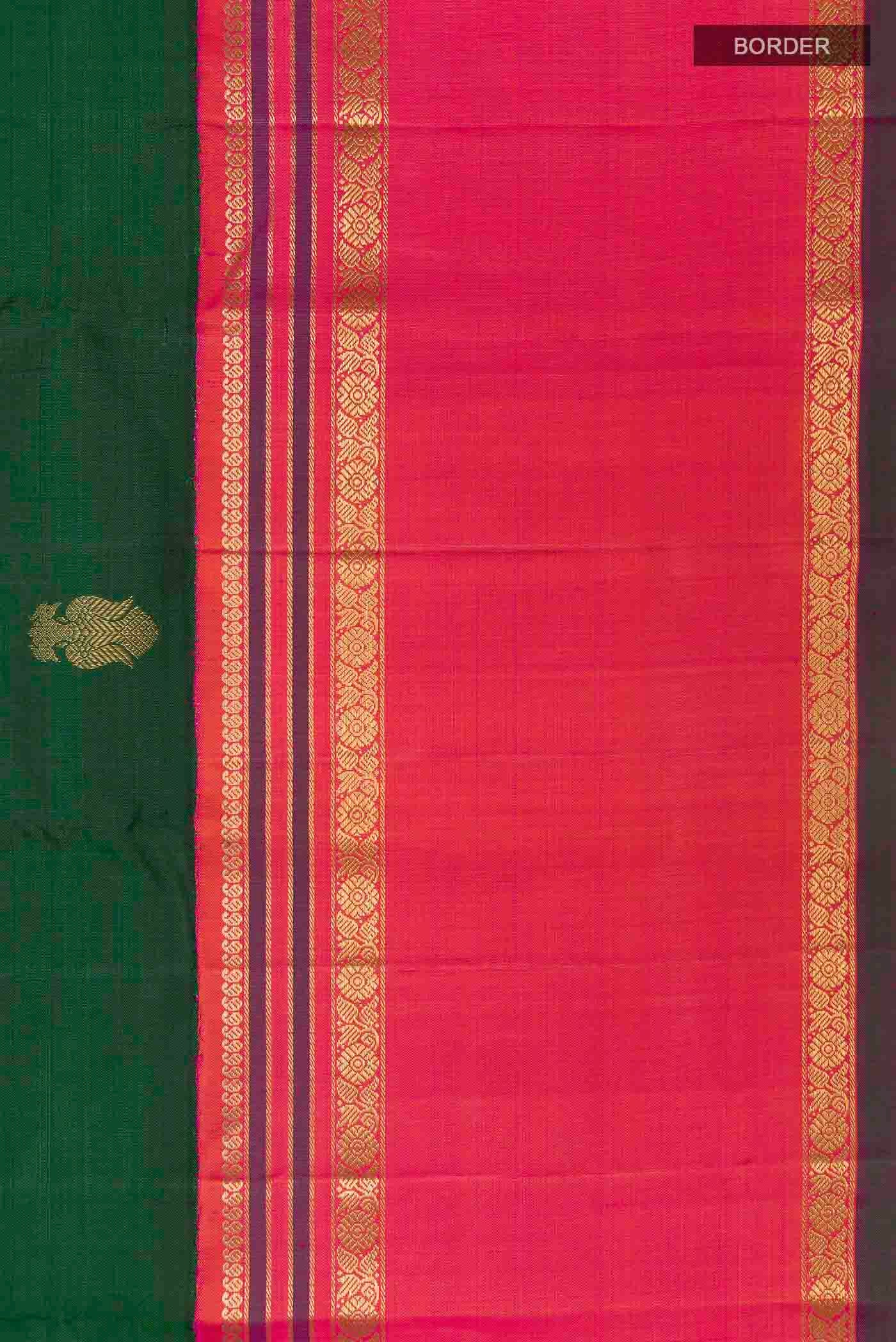 Green Kanjivaram Silk Saree - Image 3